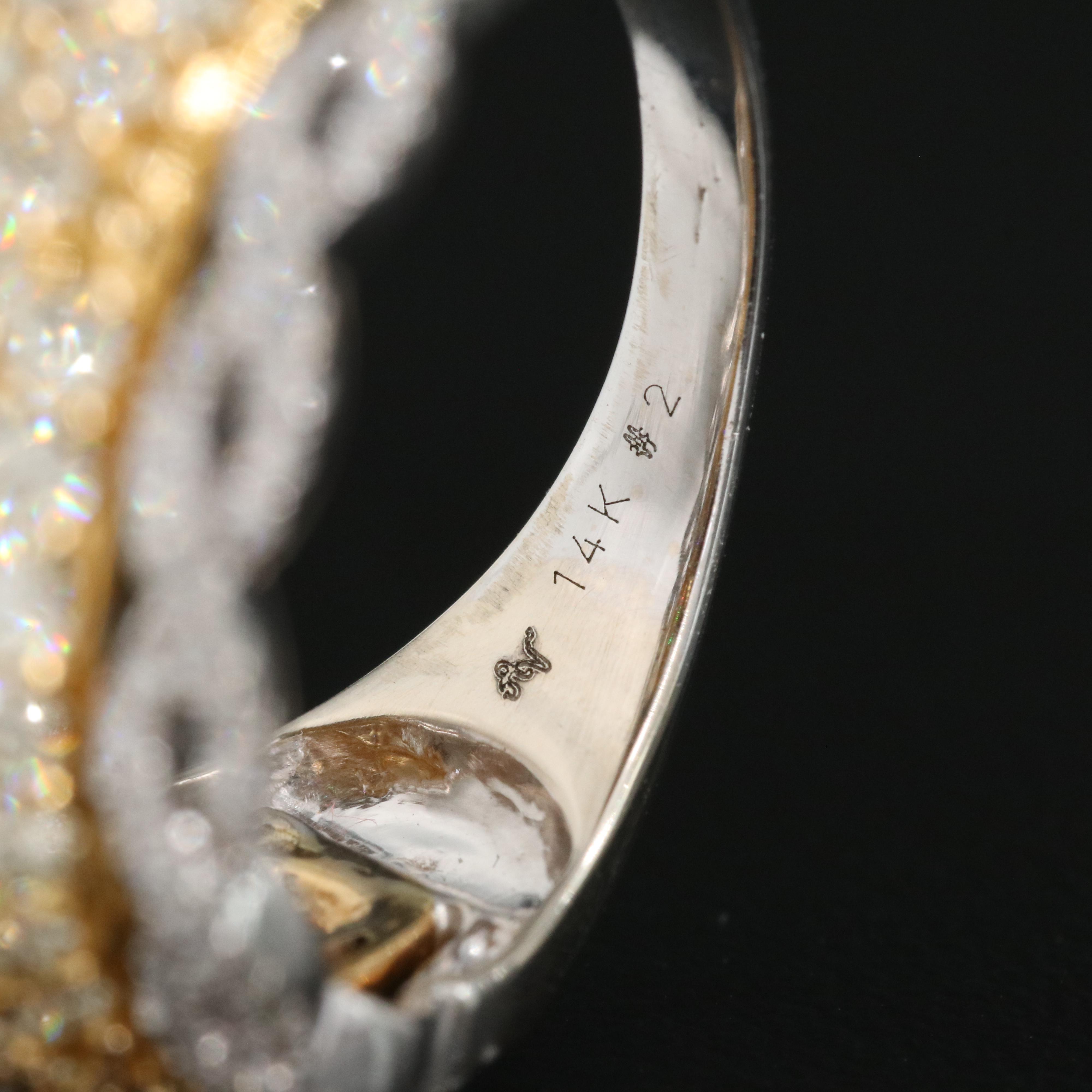 14K 2.09 CTW Diamond Dome Ring with Braided Trim