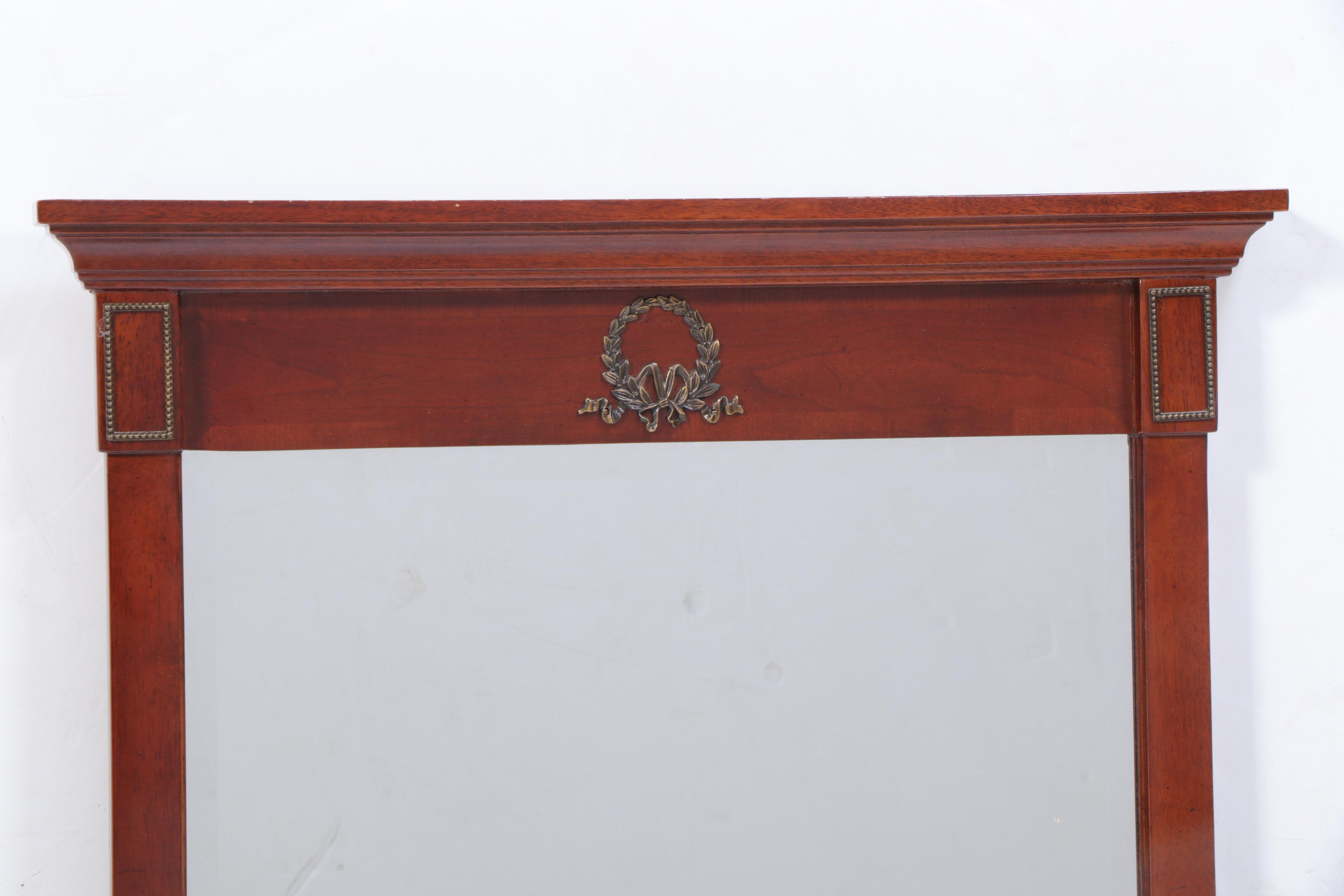 Bombay Company Empire Style Metal-Mounted Mahogany Finish Wall Mirror