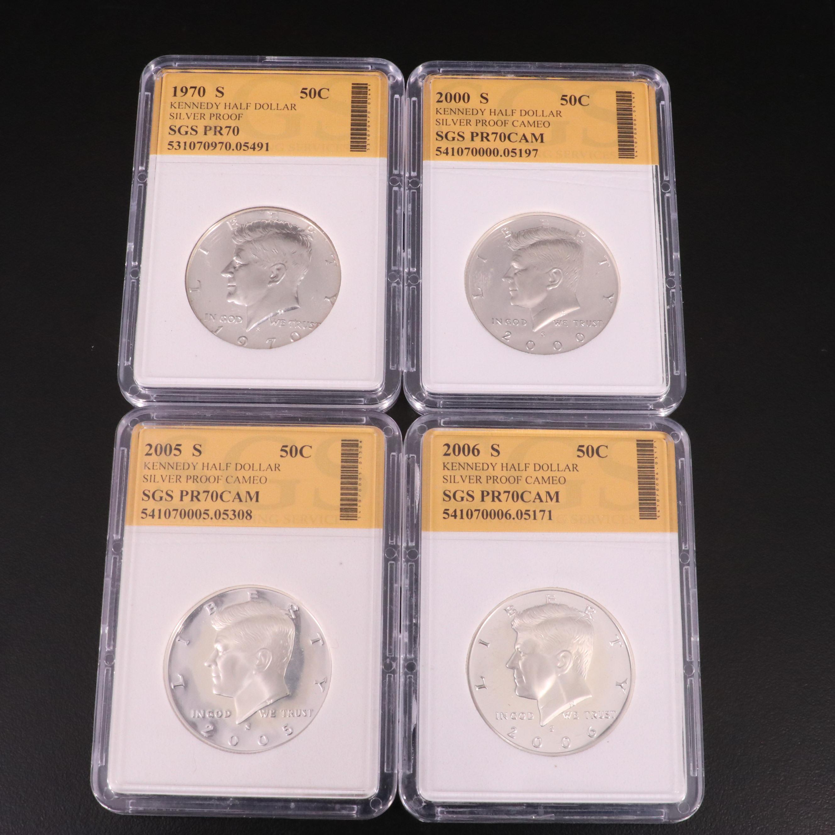 Seven Kennedy Silver Proof Half Dollars