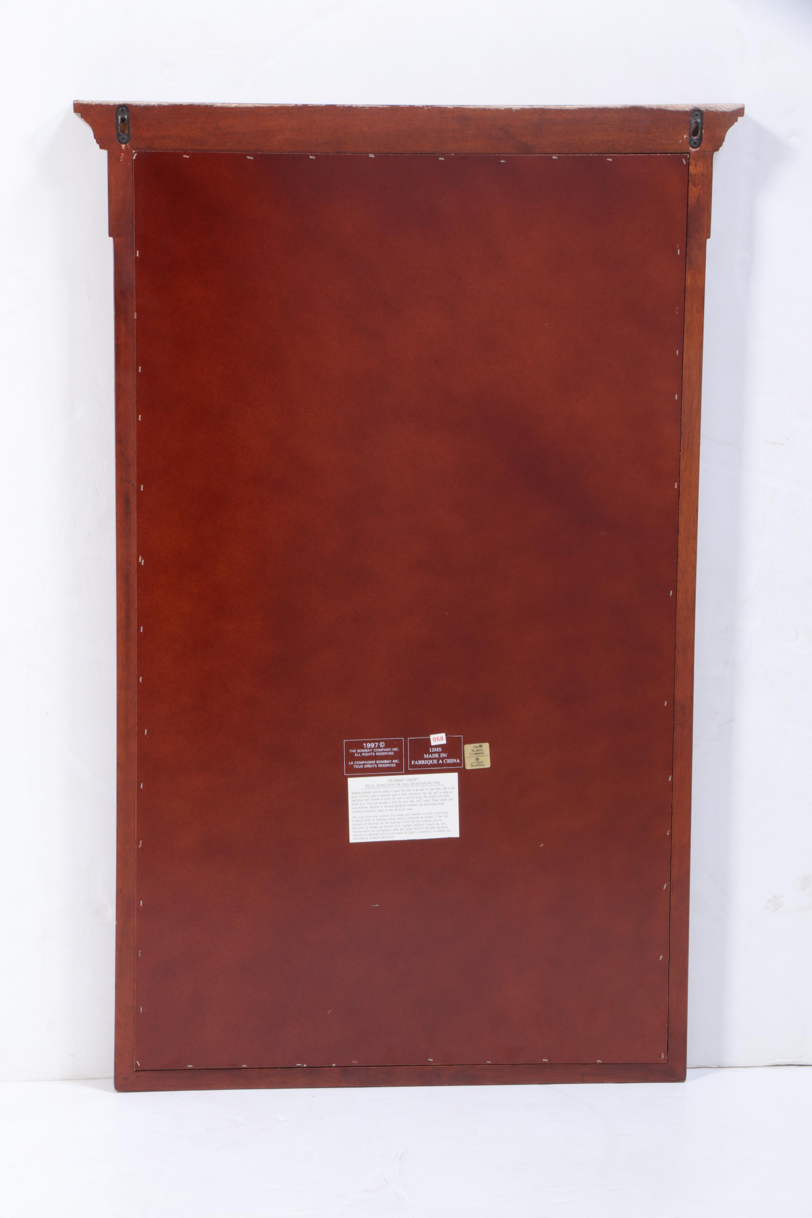 Bombay Company Empire Style Metal-Mounted Mahogany Finish Wall Mirror