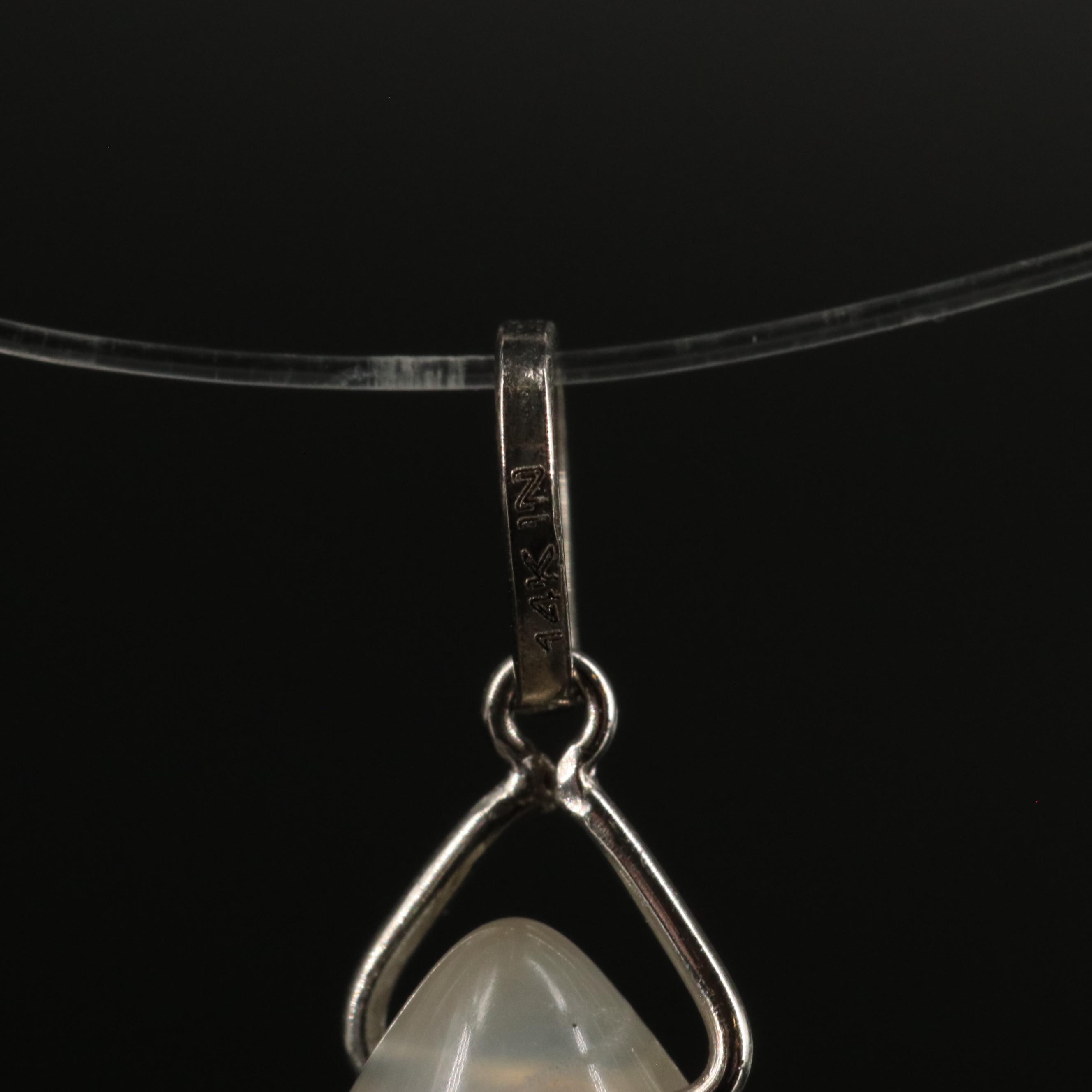 14K Moonstone Pendant