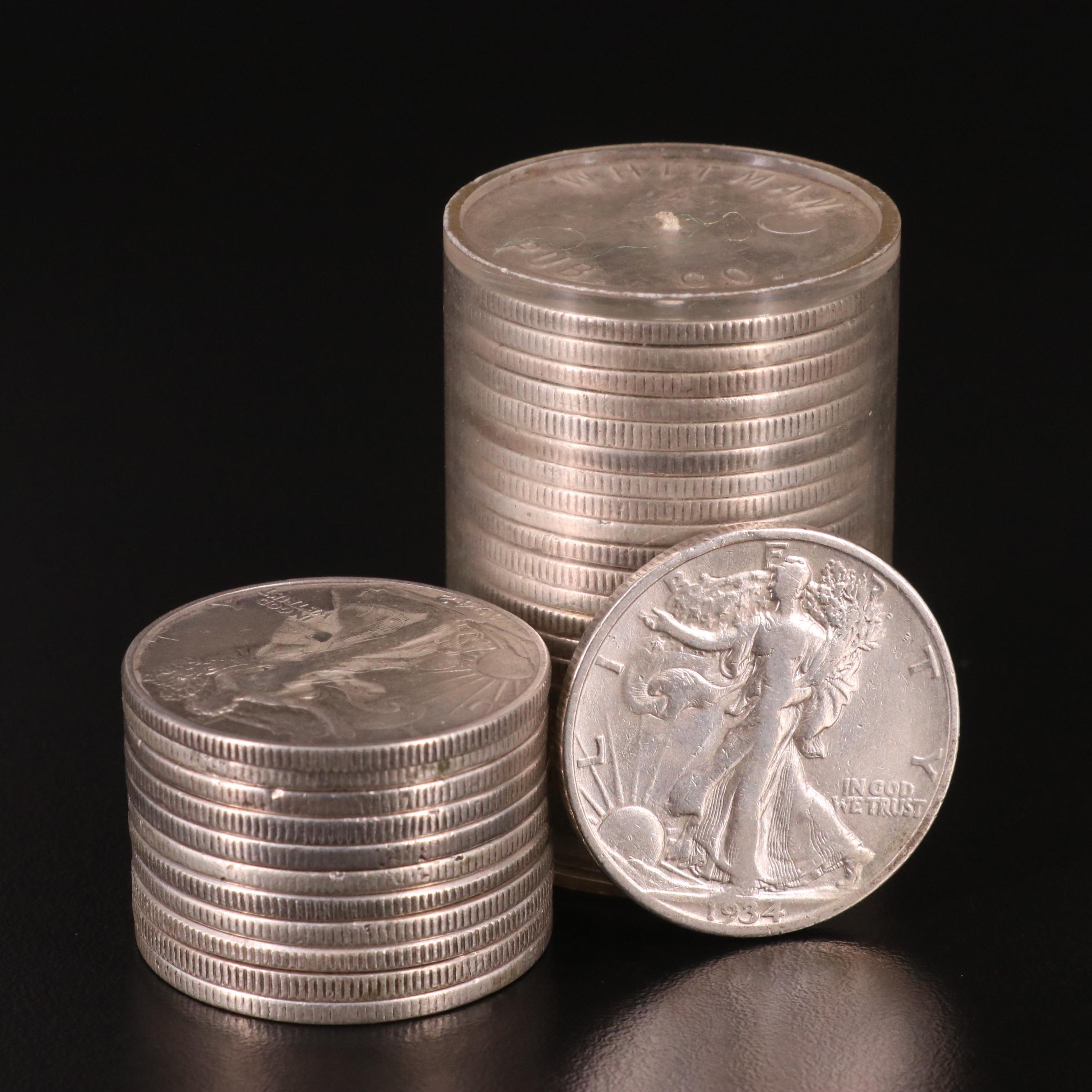 Thirty-Three Walking Liberty Silver Half Dollars