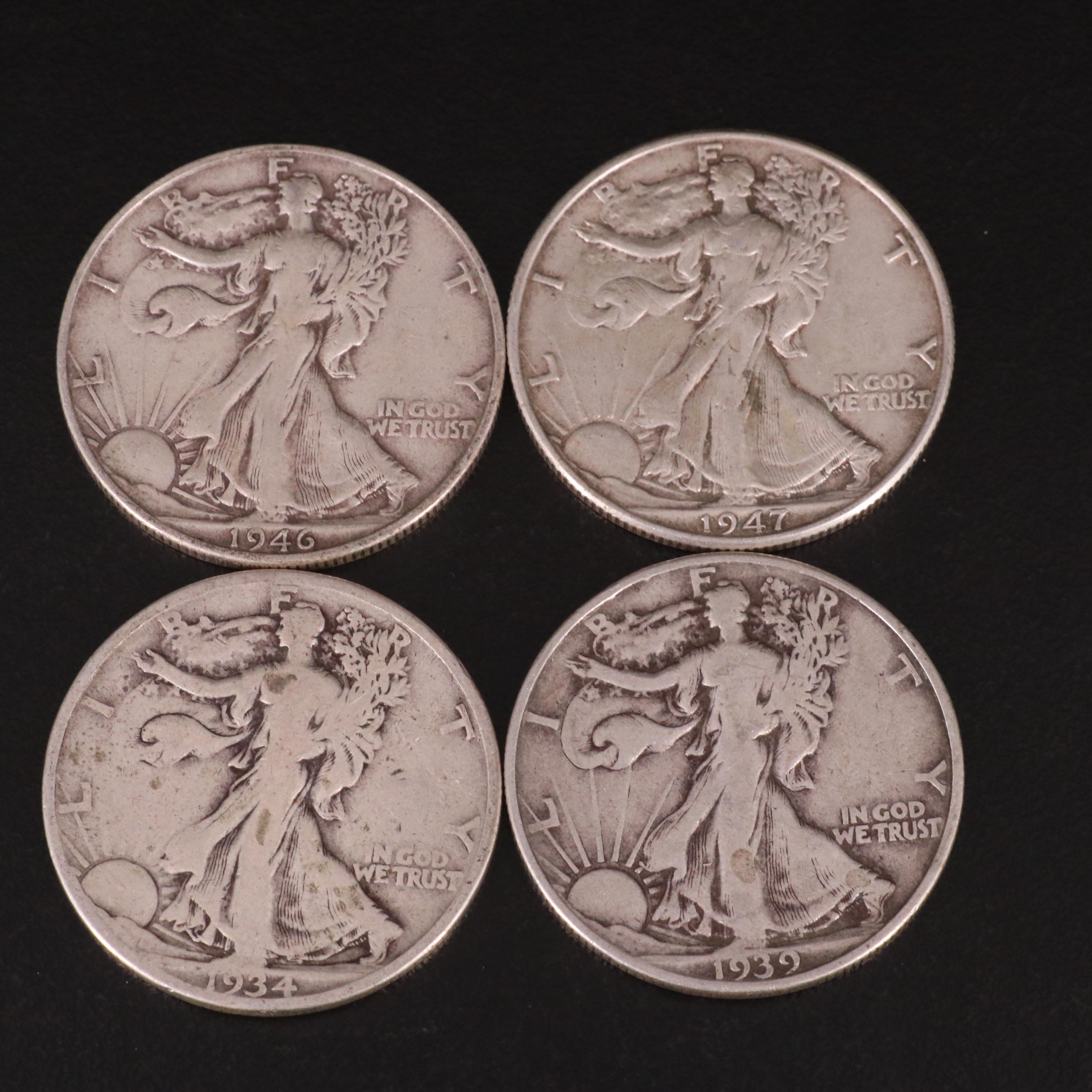 Thirty-Three Walking Liberty Silver Half Dollars