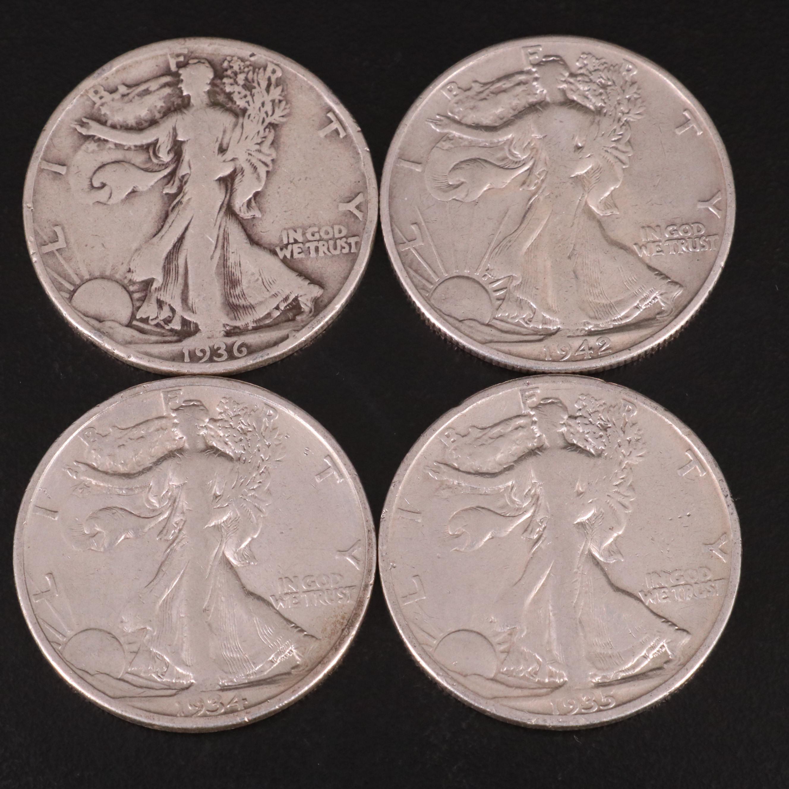 Thirty-Three Walking Liberty Silver Half Dollars
