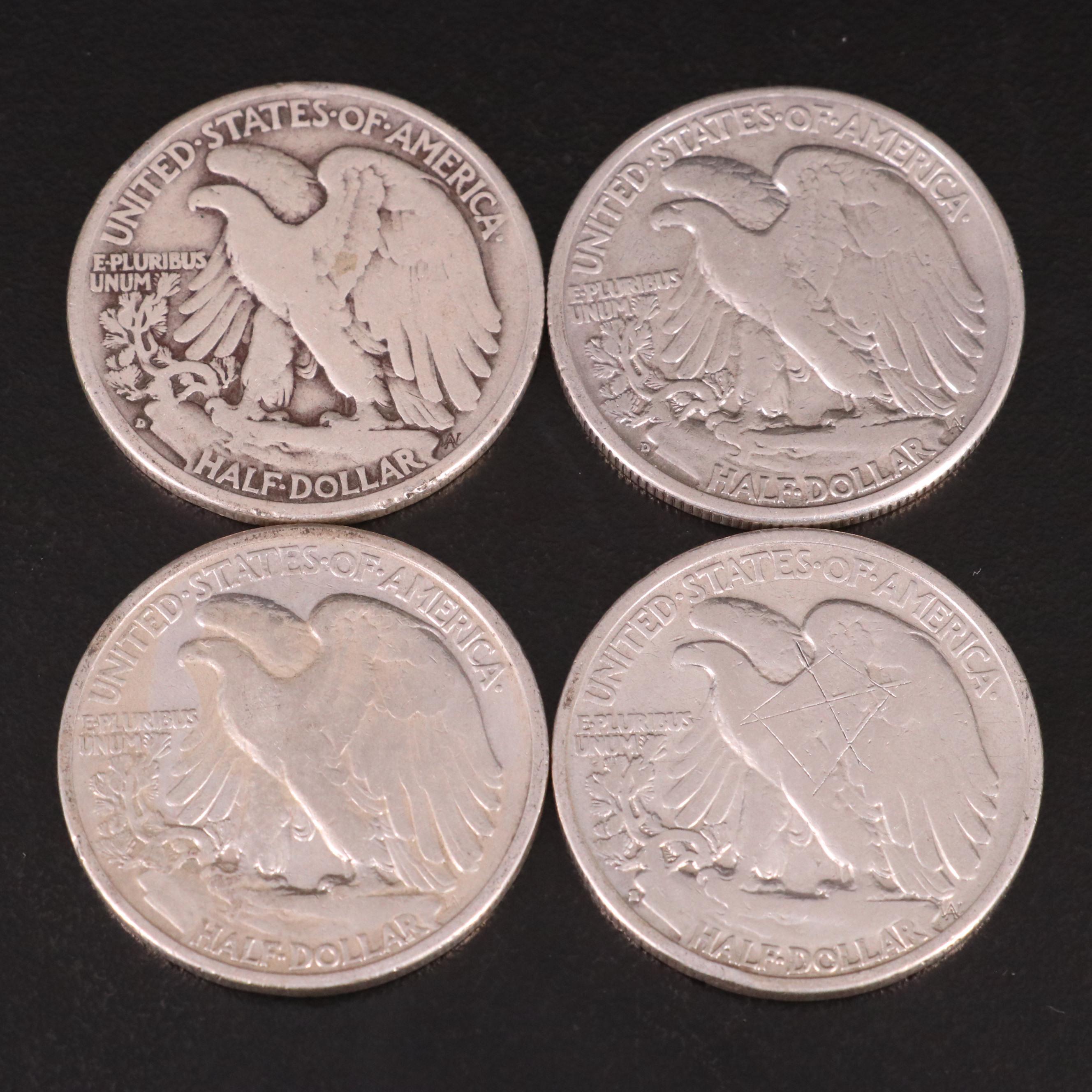 Thirty-Three Walking Liberty Silver Half Dollars