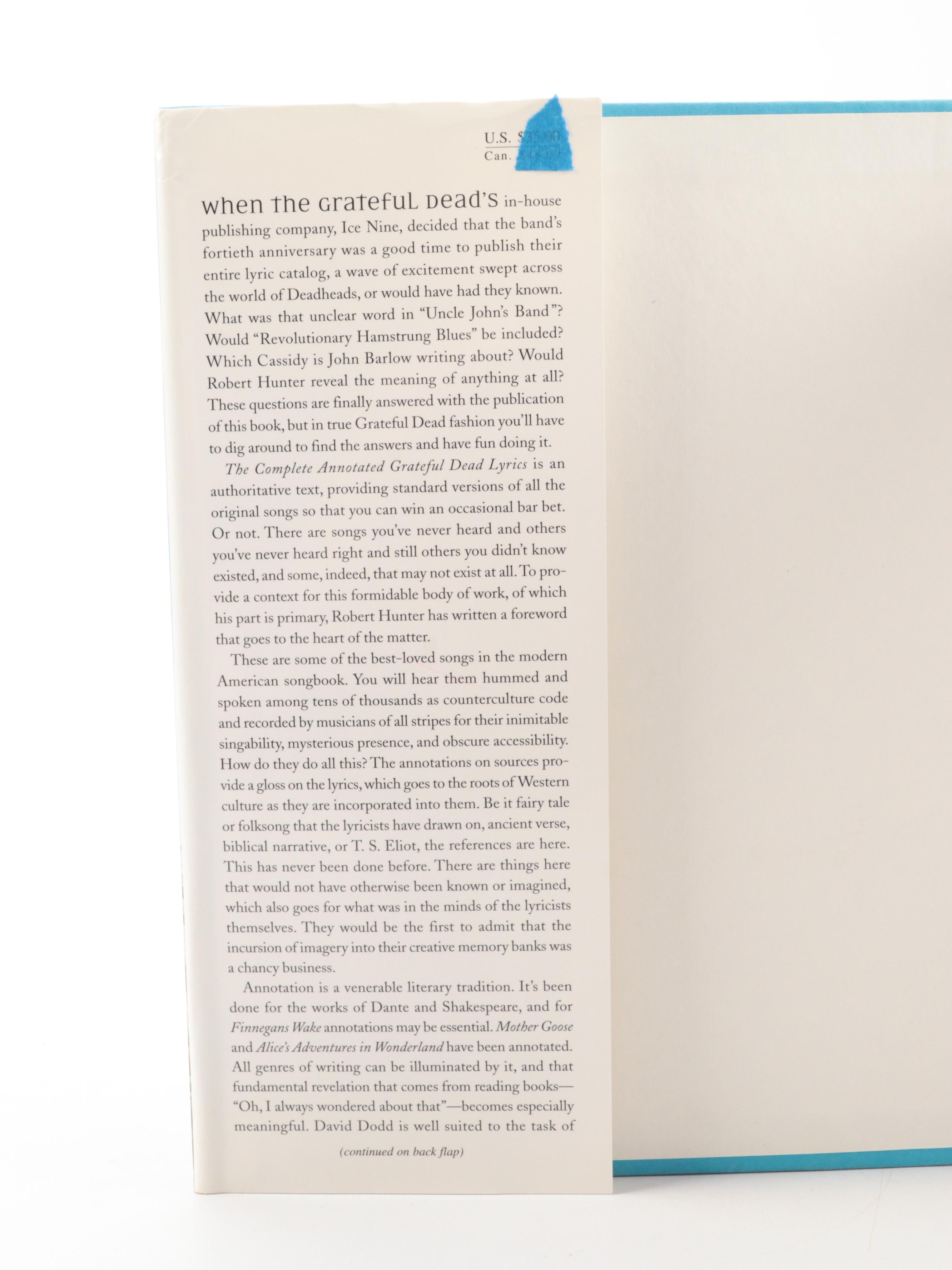 Illustrated First Edition "The Complete Annotated Grateful Dead Lyrics," 2005
