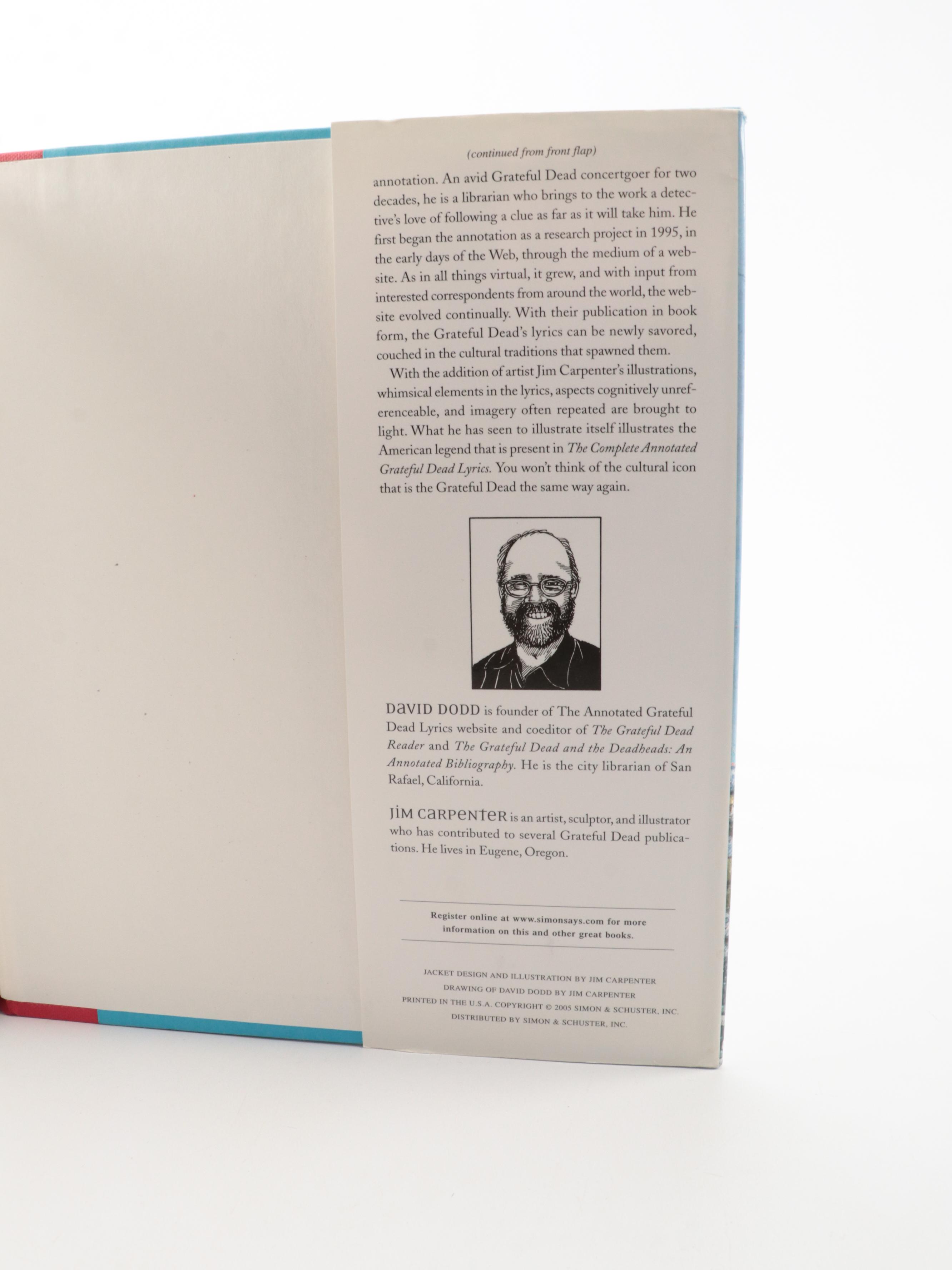 Illustrated First Edition "The Complete Annotated Grateful Dead Lyrics," 2005