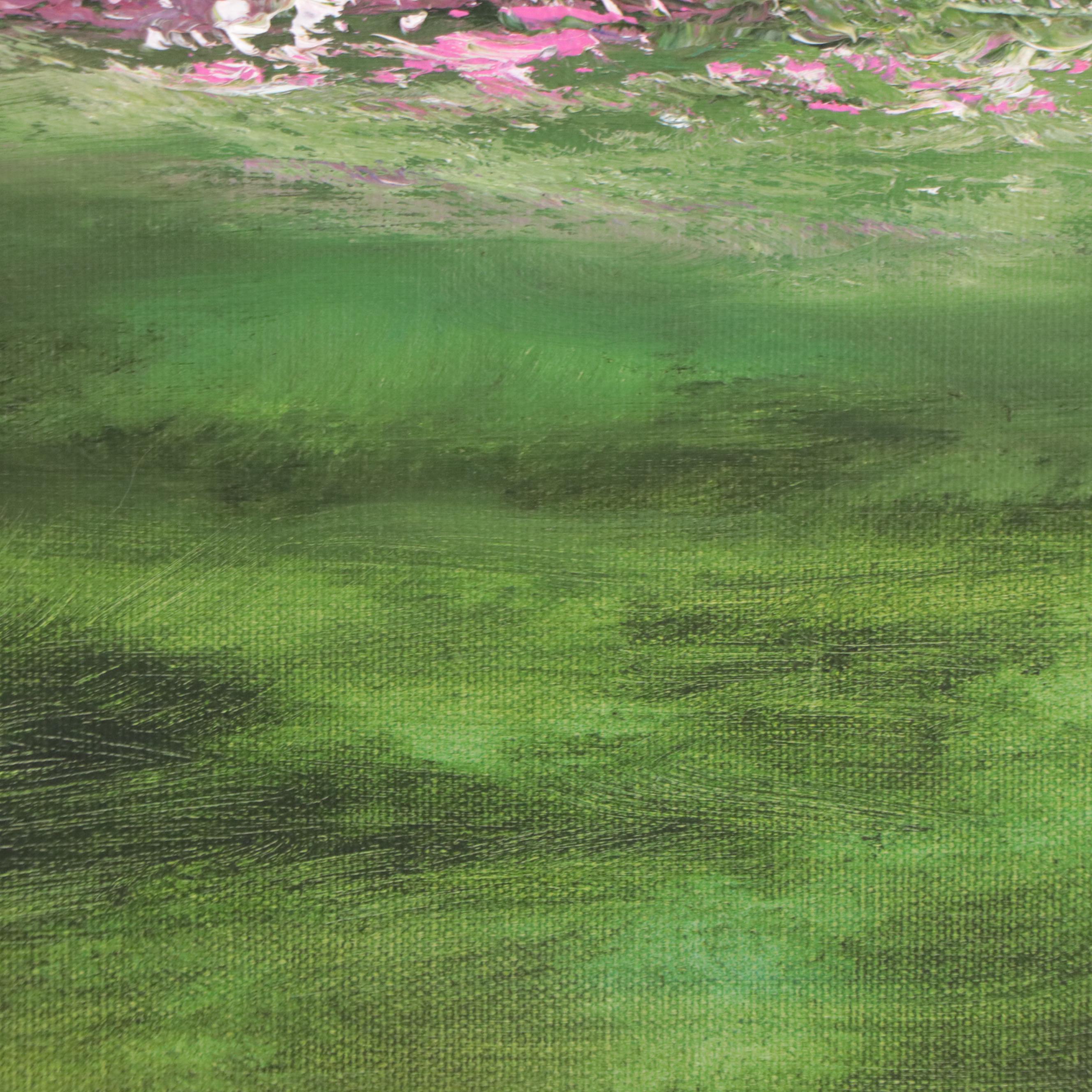 Oil Painting of Cottage In Verdant Landscape