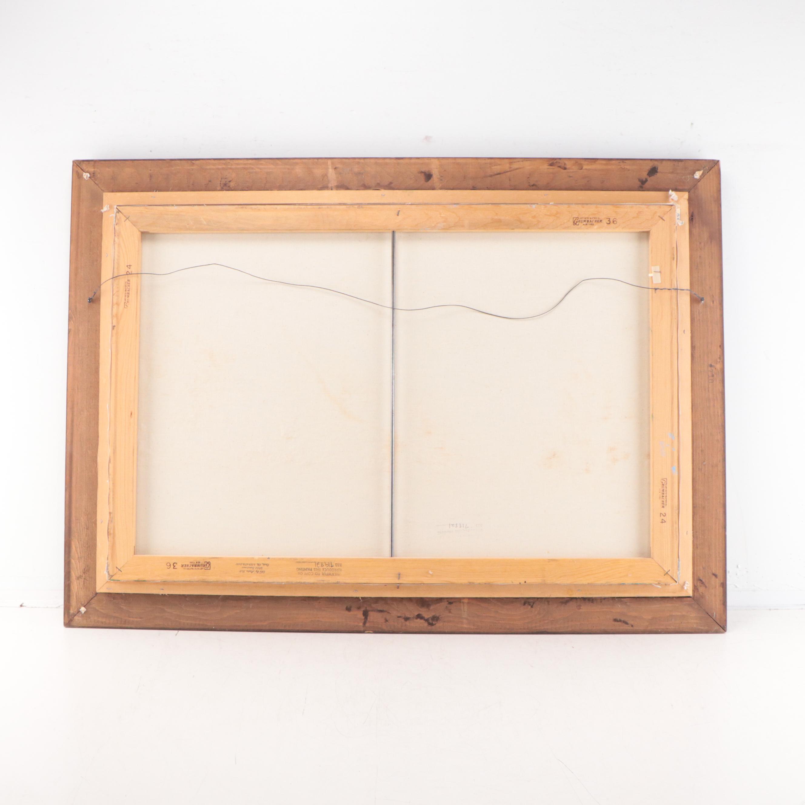 Oil Painting of Cottage In Verdant Landscape