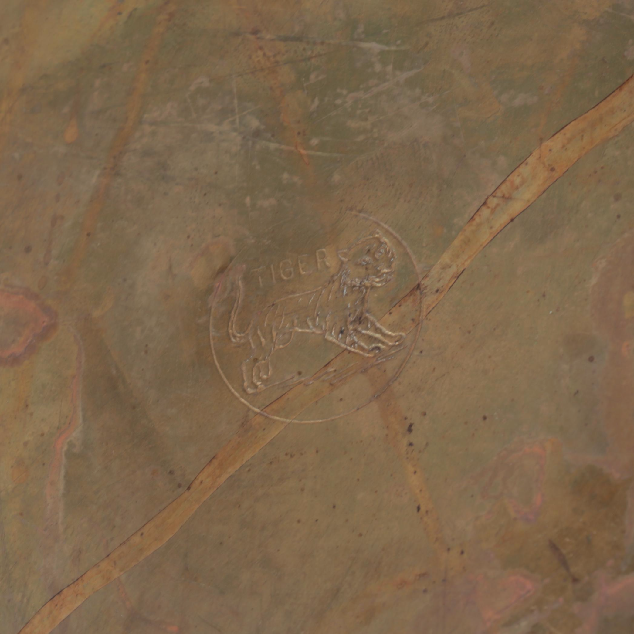 Tiger Indian Brass and Copper Hexagonal Hanging Brazier Planter