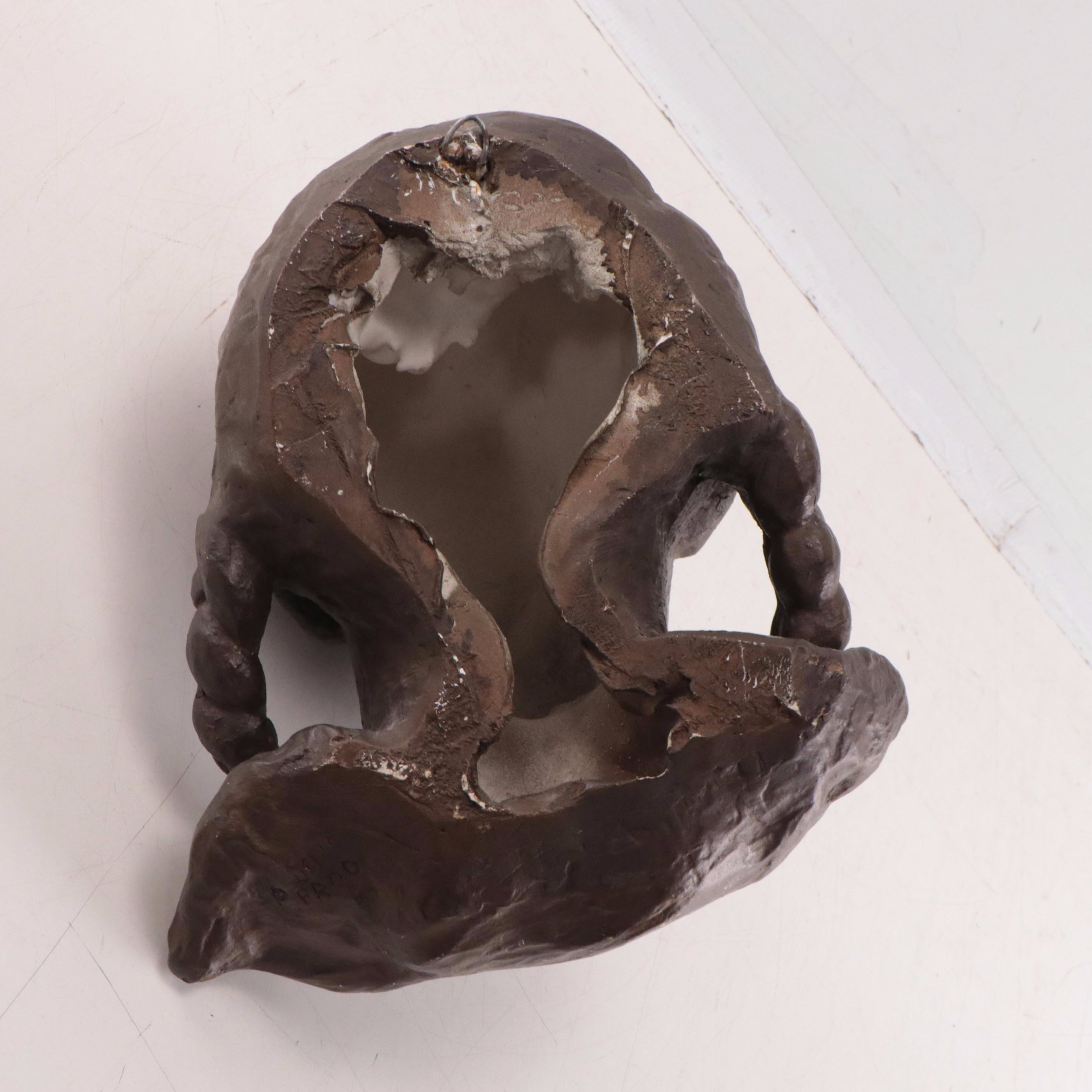 Austin Productions Cast Plaster Bust of Young Girl With Pigtails