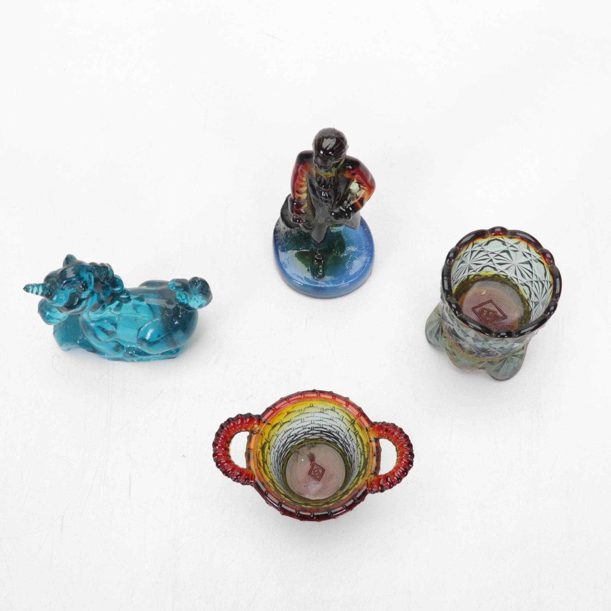 Boyd and Heisey Glass Salt Cellars, Toothpick Holders, and Figurines