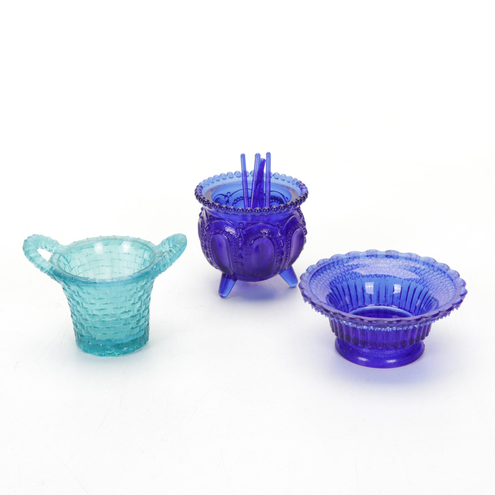 Boyd and Heisey Glass Salt Cellars, Toothpick Holders, and Figurines