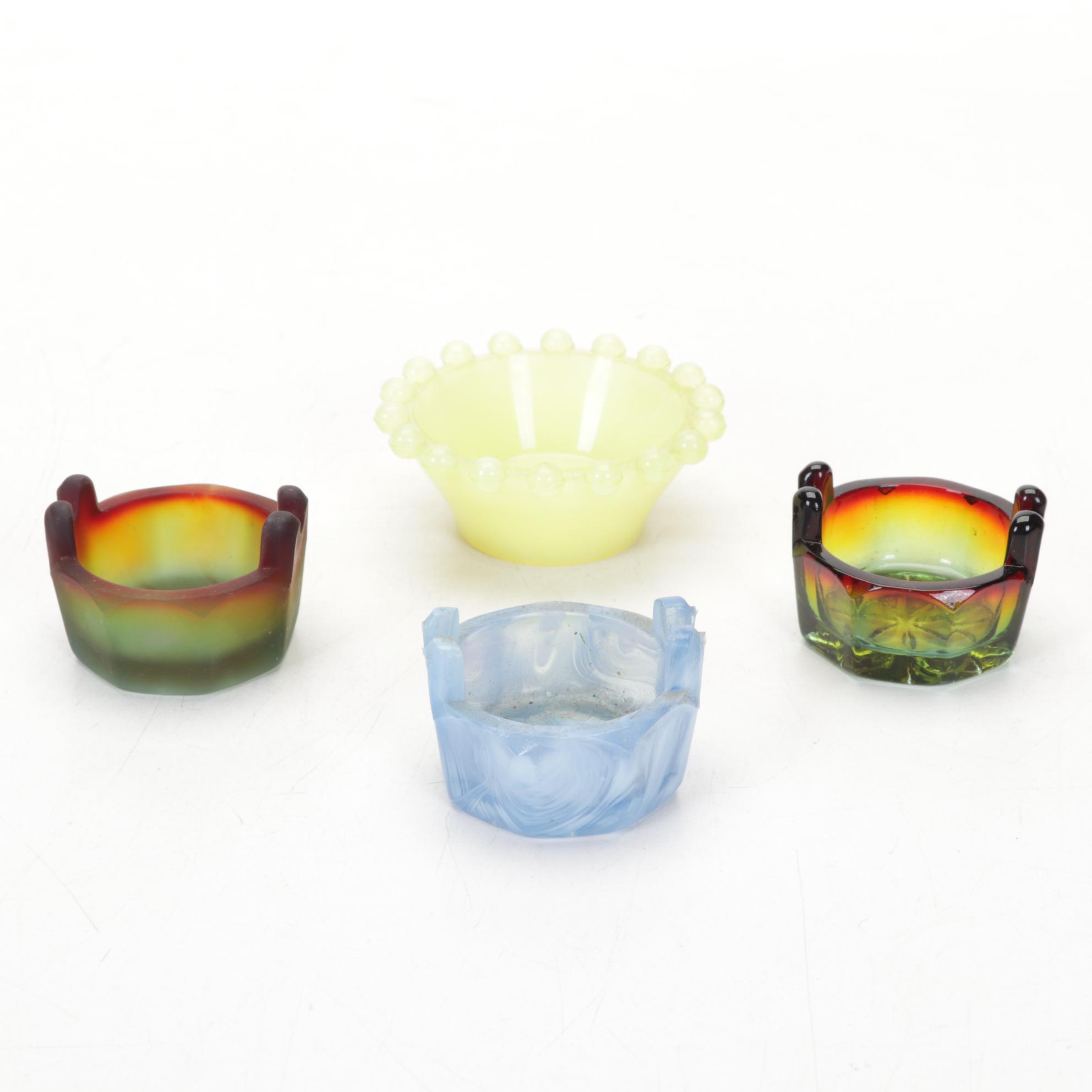 Boyd and Heisey Glass Salt Cellars, Toothpick Holders, and Figurines
