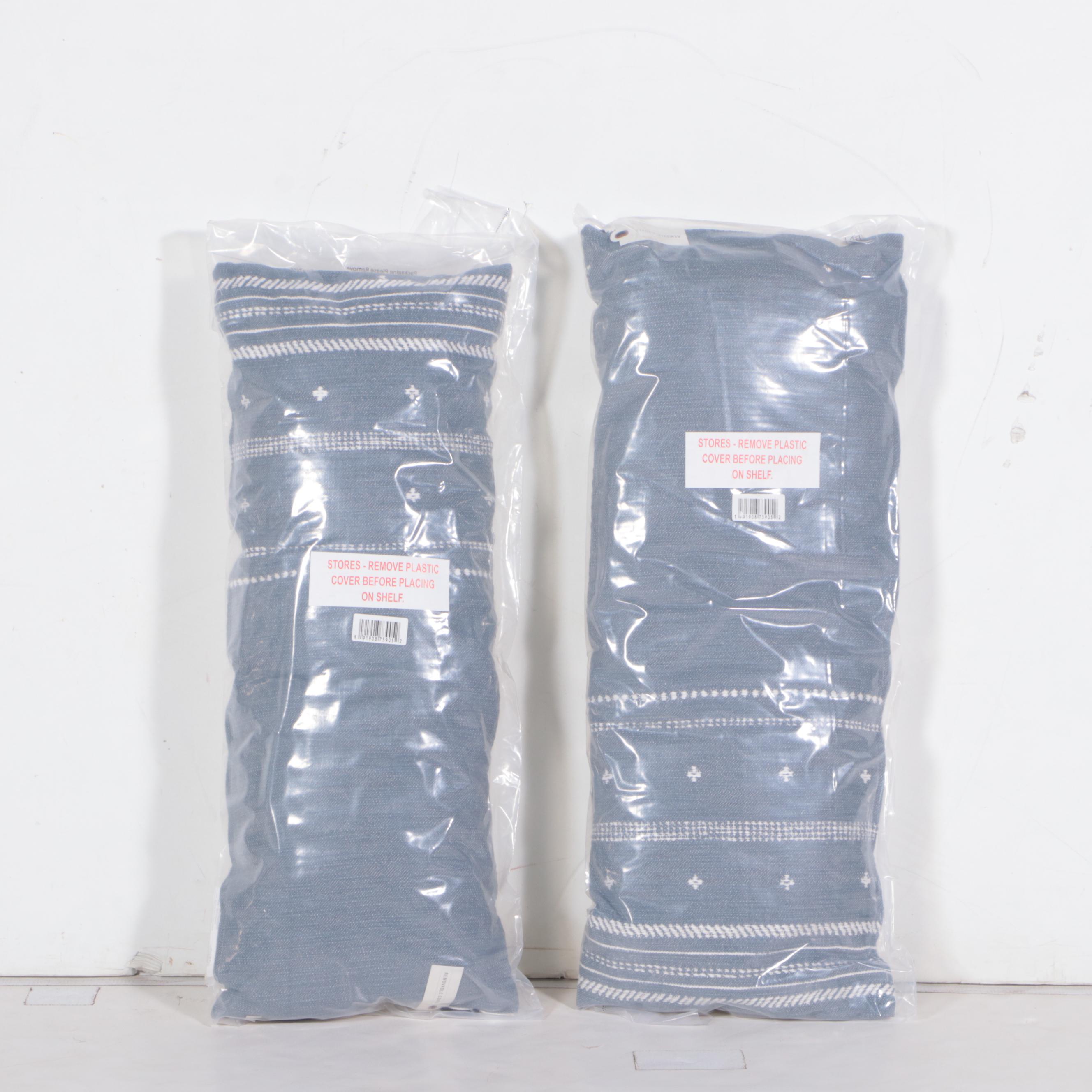 Hearth & Hand With Magnolia Dotted Stripe Faded Blue Throw Pillows