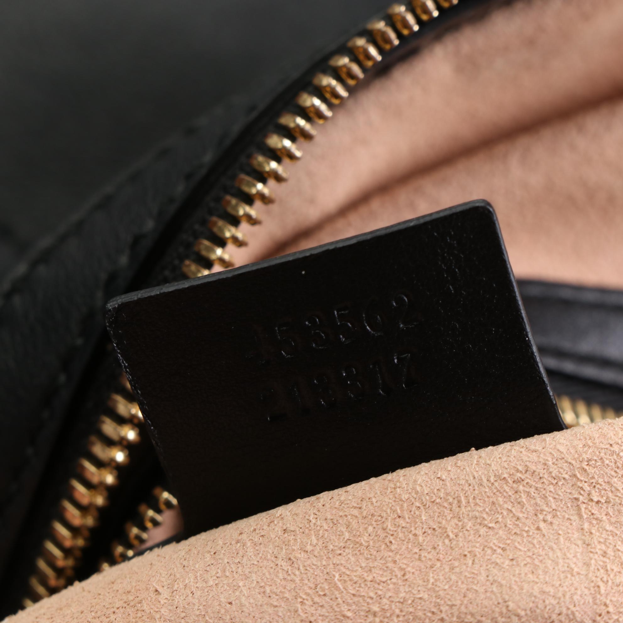 Gucci Apollo GG Embossed Leather Hobo Bag with Chain-Link and Leather Strap