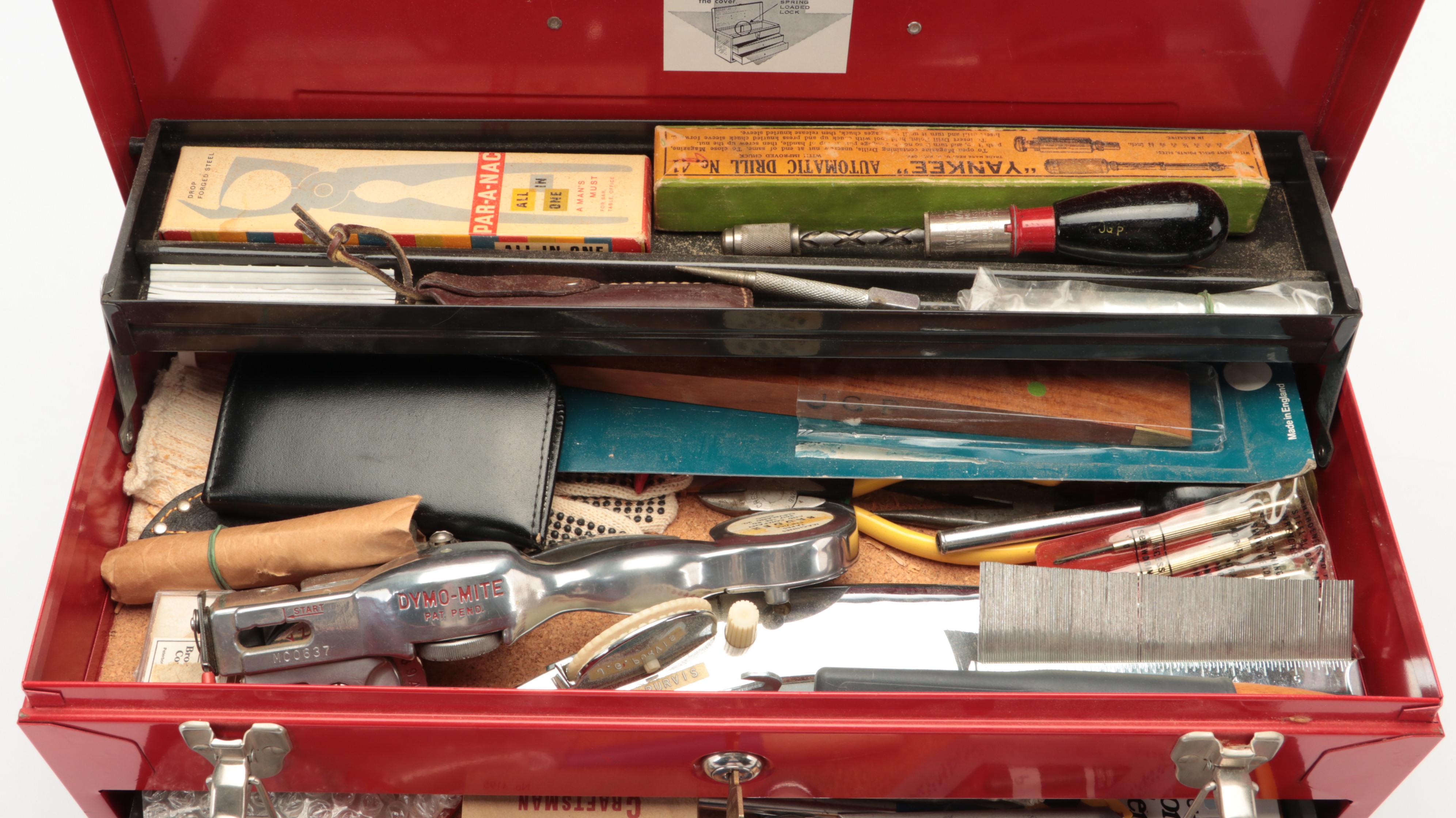 Sears Craftsman Locking Tool Box with Hand Tools