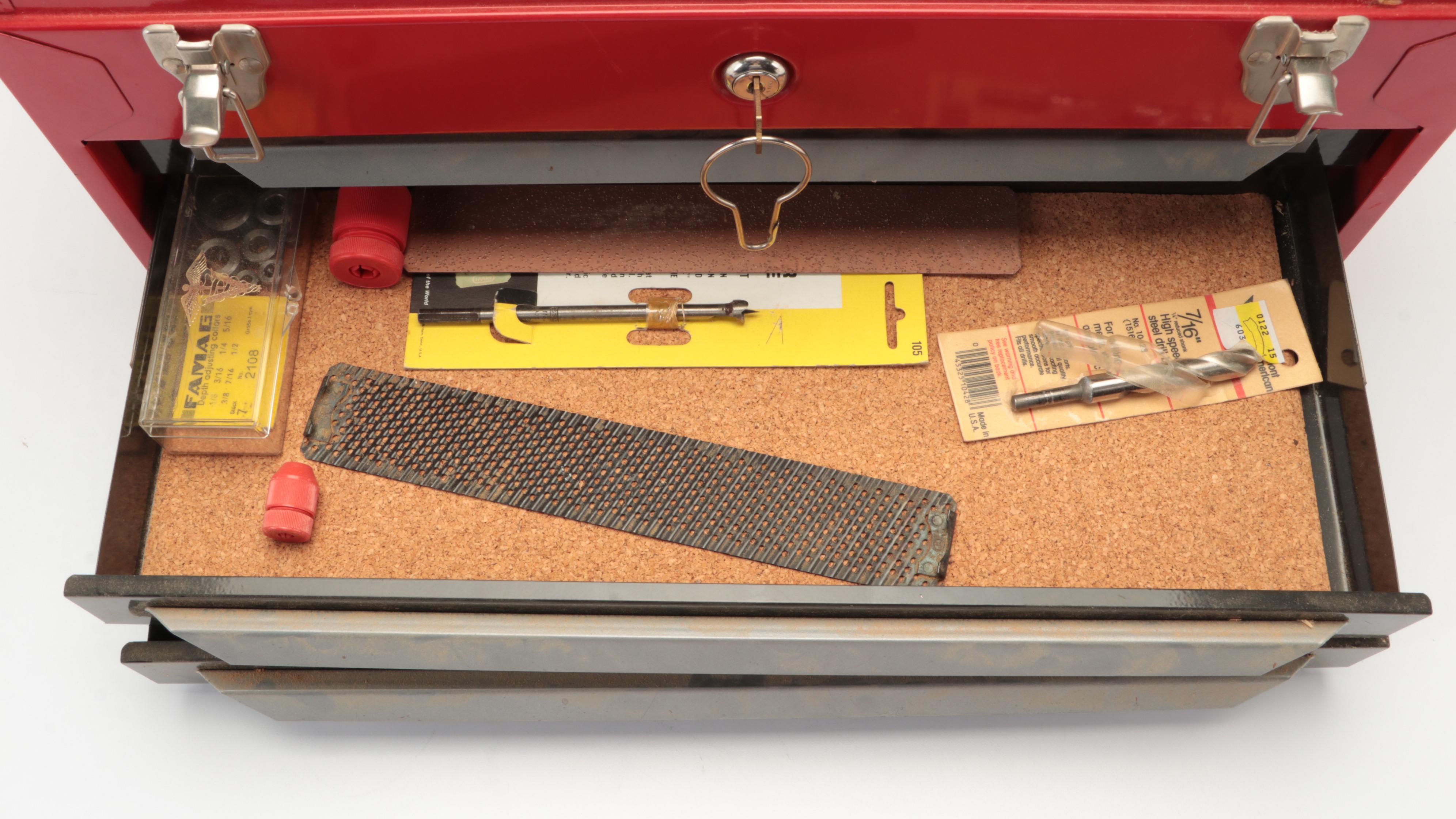 Sears Craftsman Locking Tool Box with Hand Tools