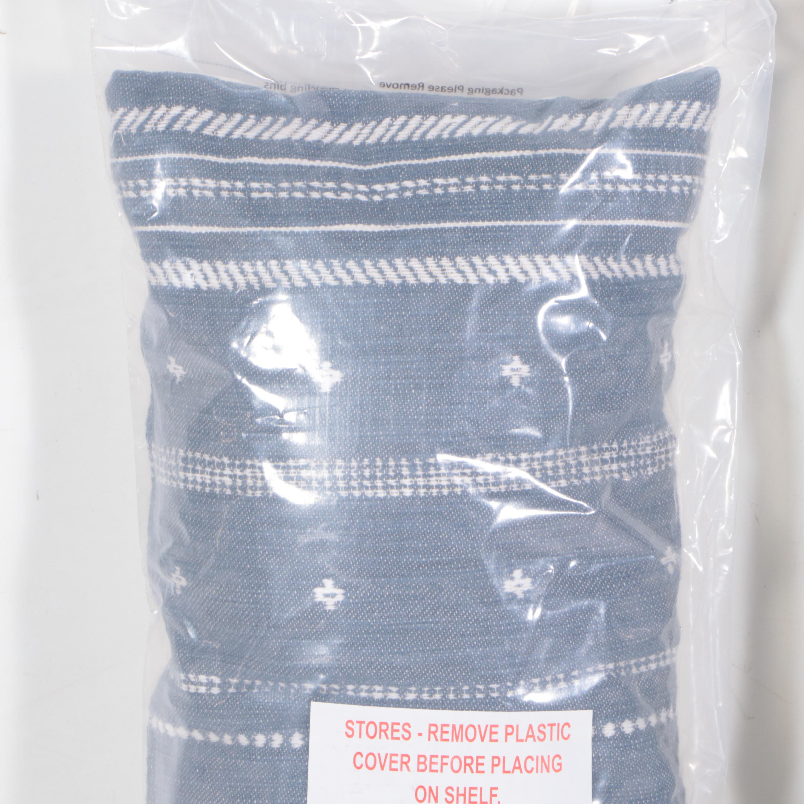 Hearth & Hand With Magnolia Dotted Stripe Faded Blue Throw Pillows