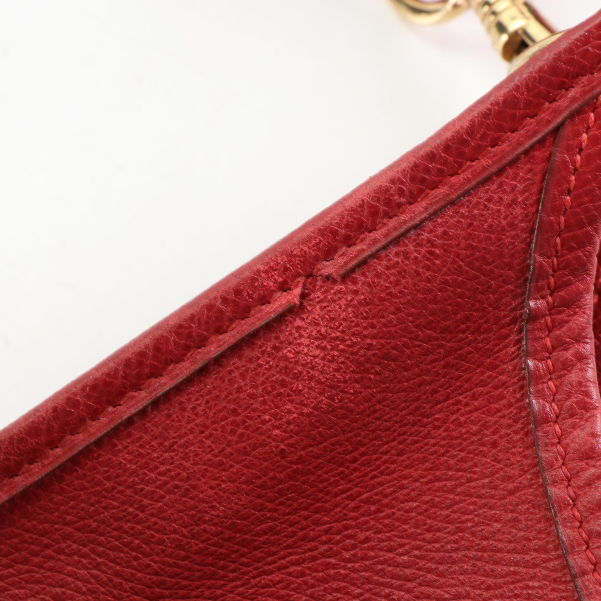 Hermès Evelyne Gen I GM Bag in Red Courchevel Leather