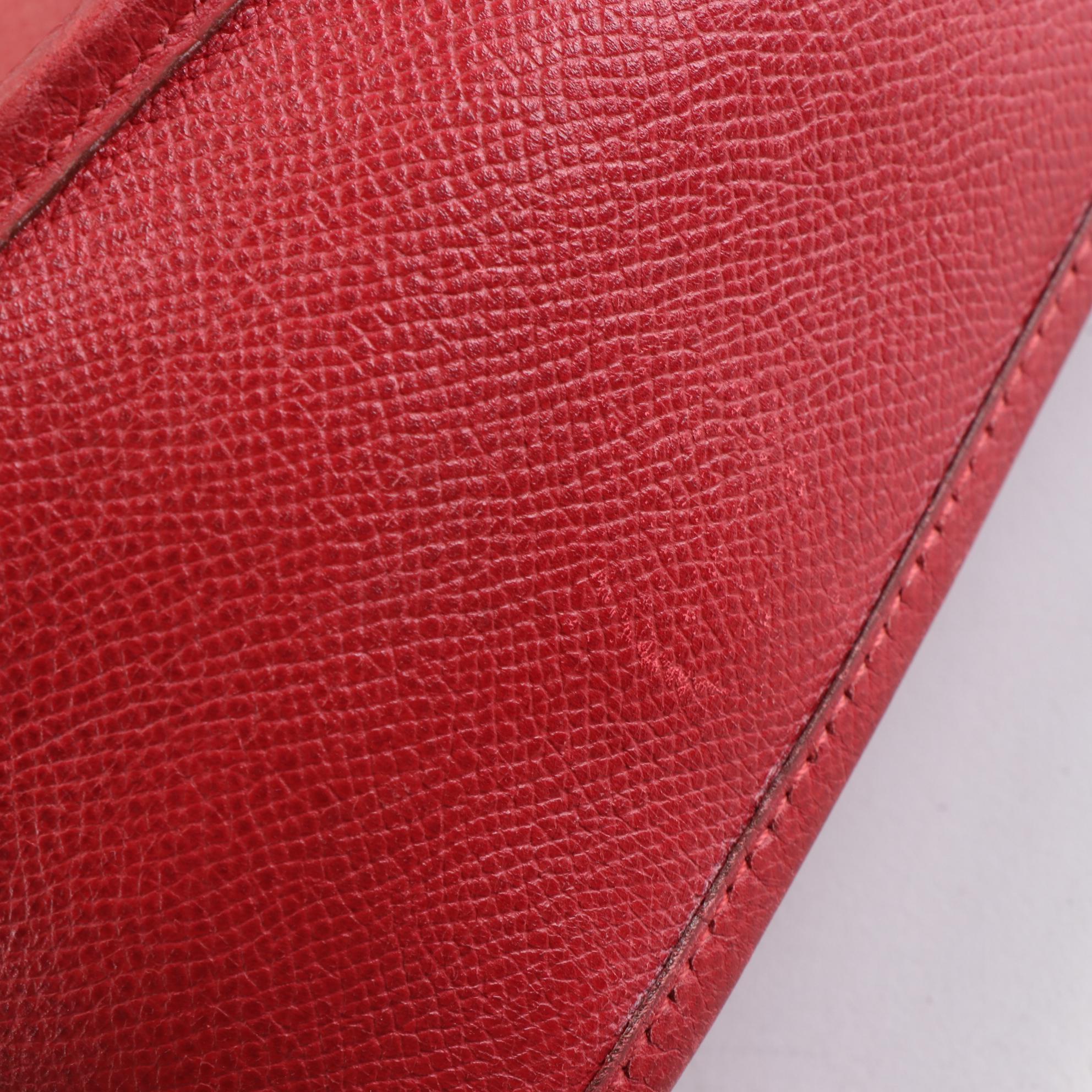 Hermès Evelyne Gen I GM Bag in Red Courchevel Leather