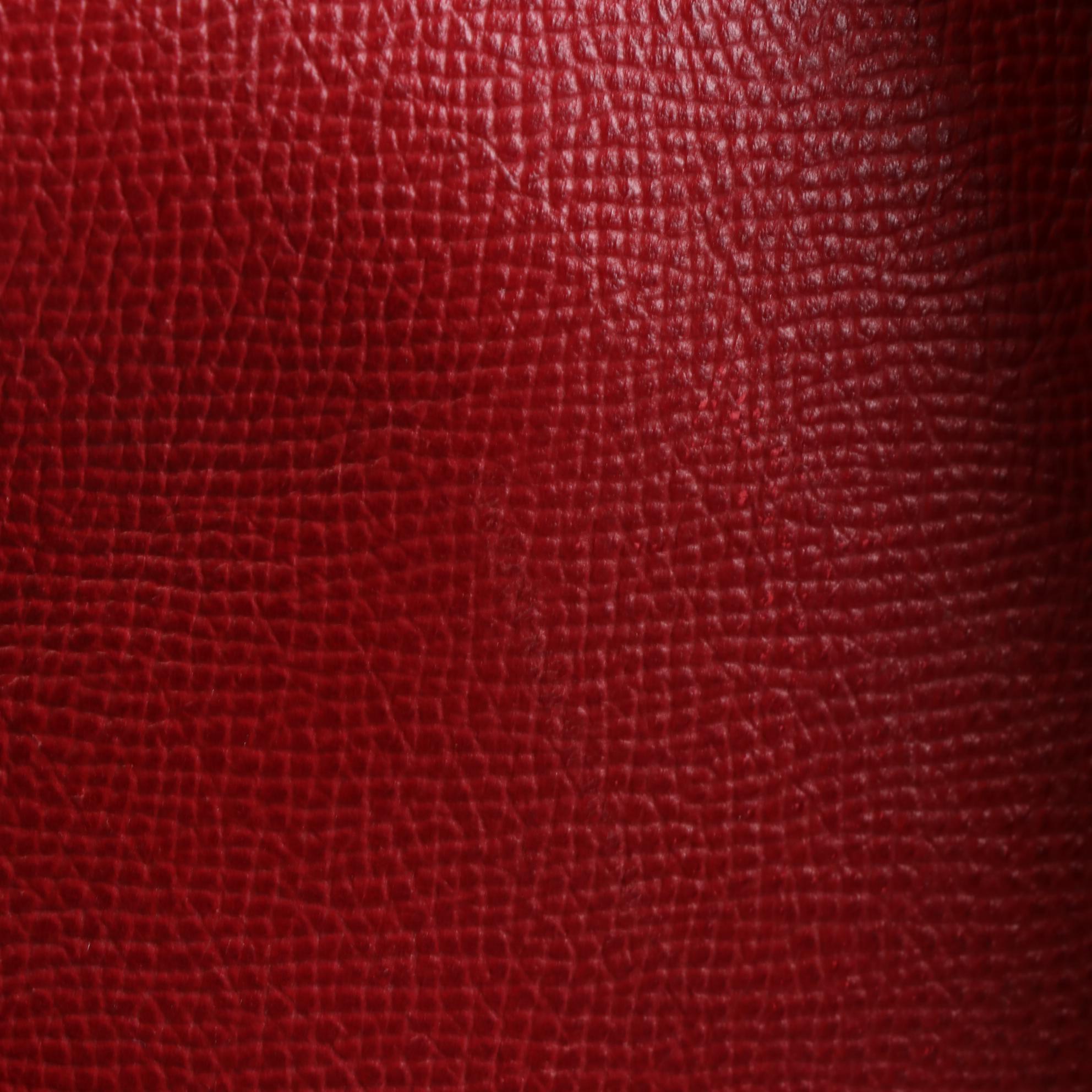 Hermès Evelyne Gen I GM Bag in Red Courchevel Leather