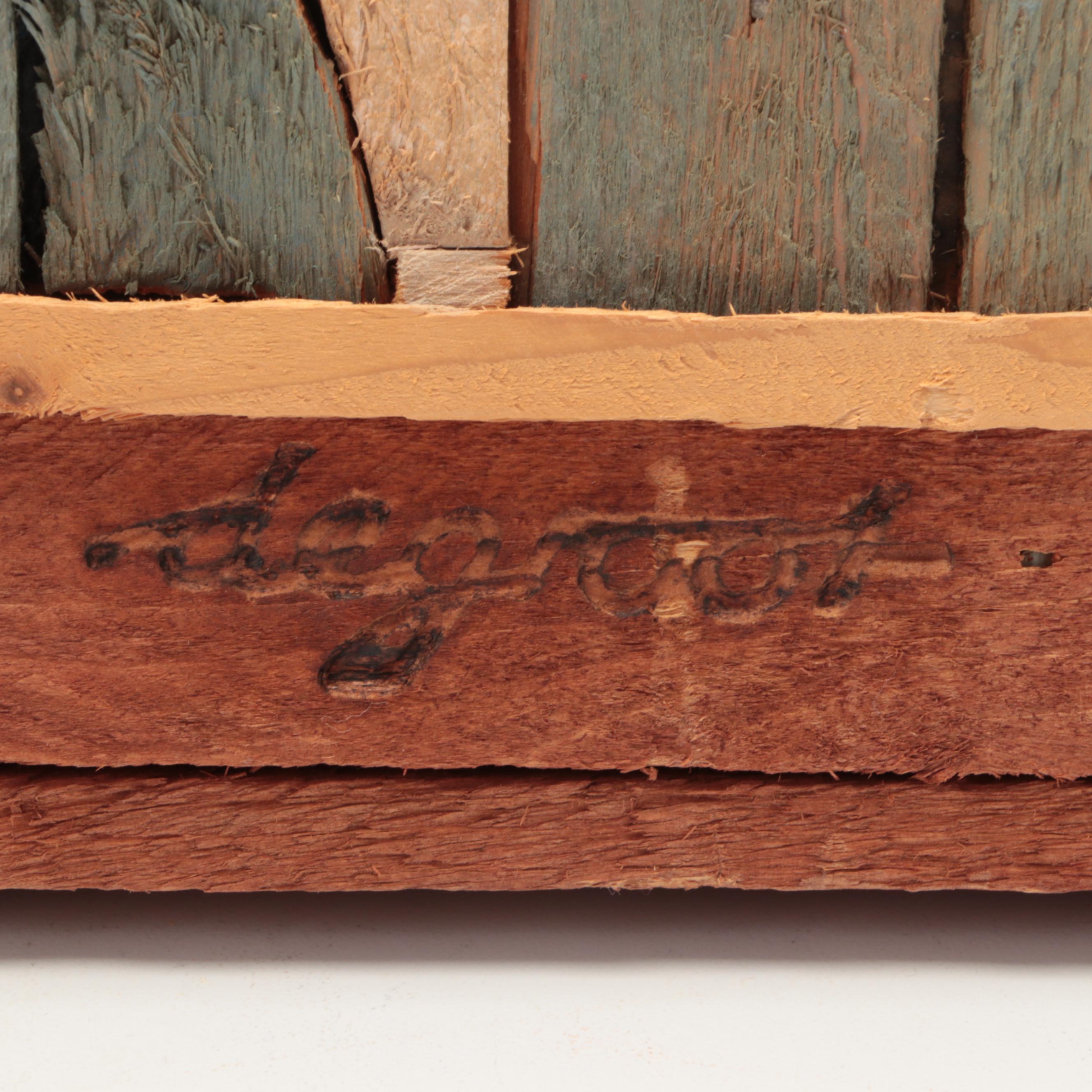 Dick de Groot Lath Art Wood Mosaic Fish and Owl Panels