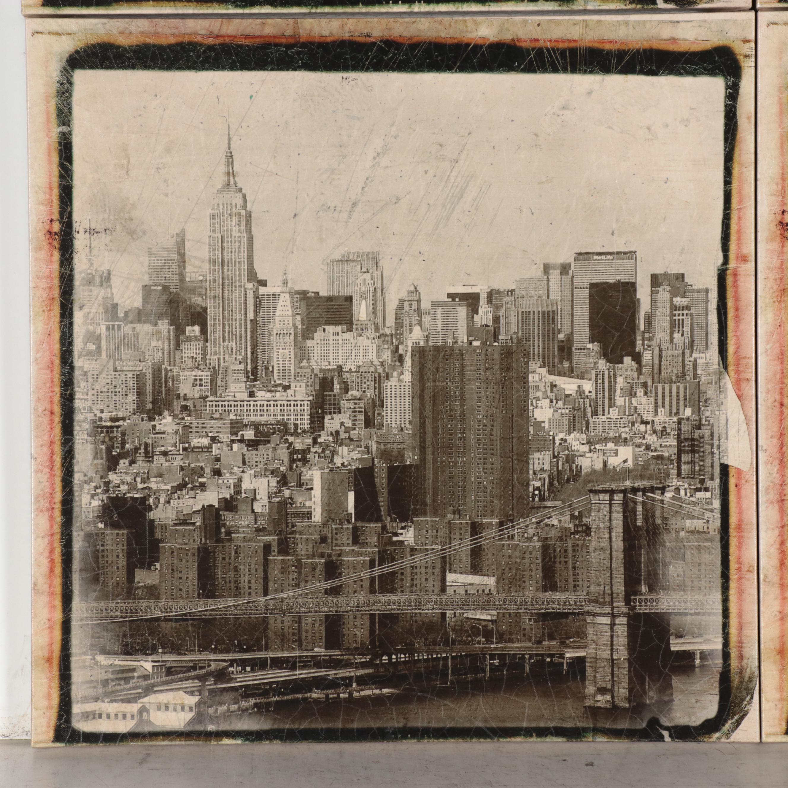 New York City Scene Embellished Giclées