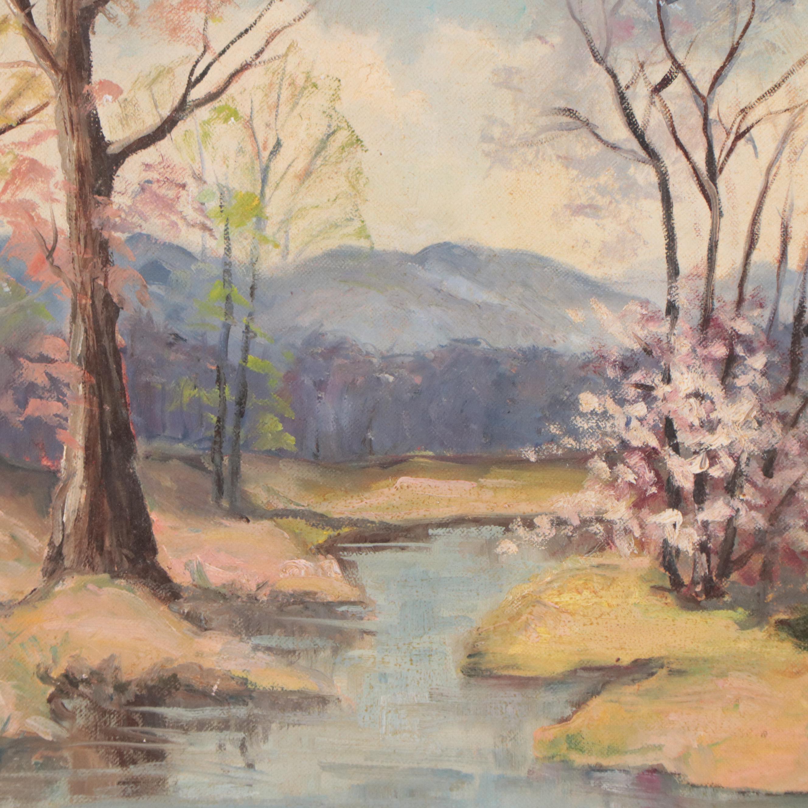 Shirley Russell Spring Landscape Oil Painting
