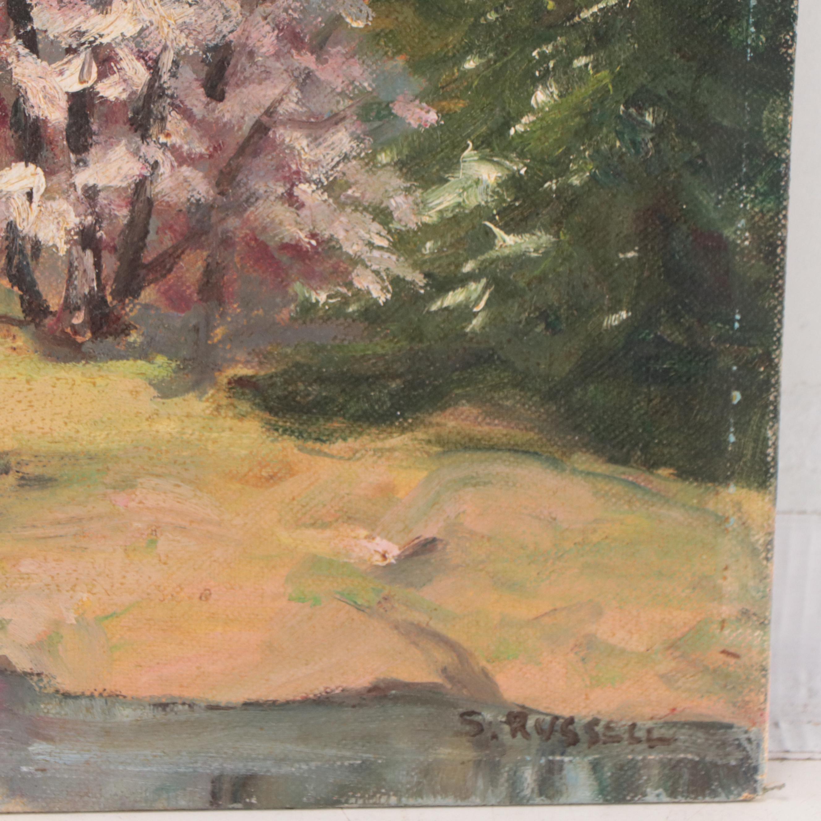 Shirley Russell Spring Landscape Oil Painting