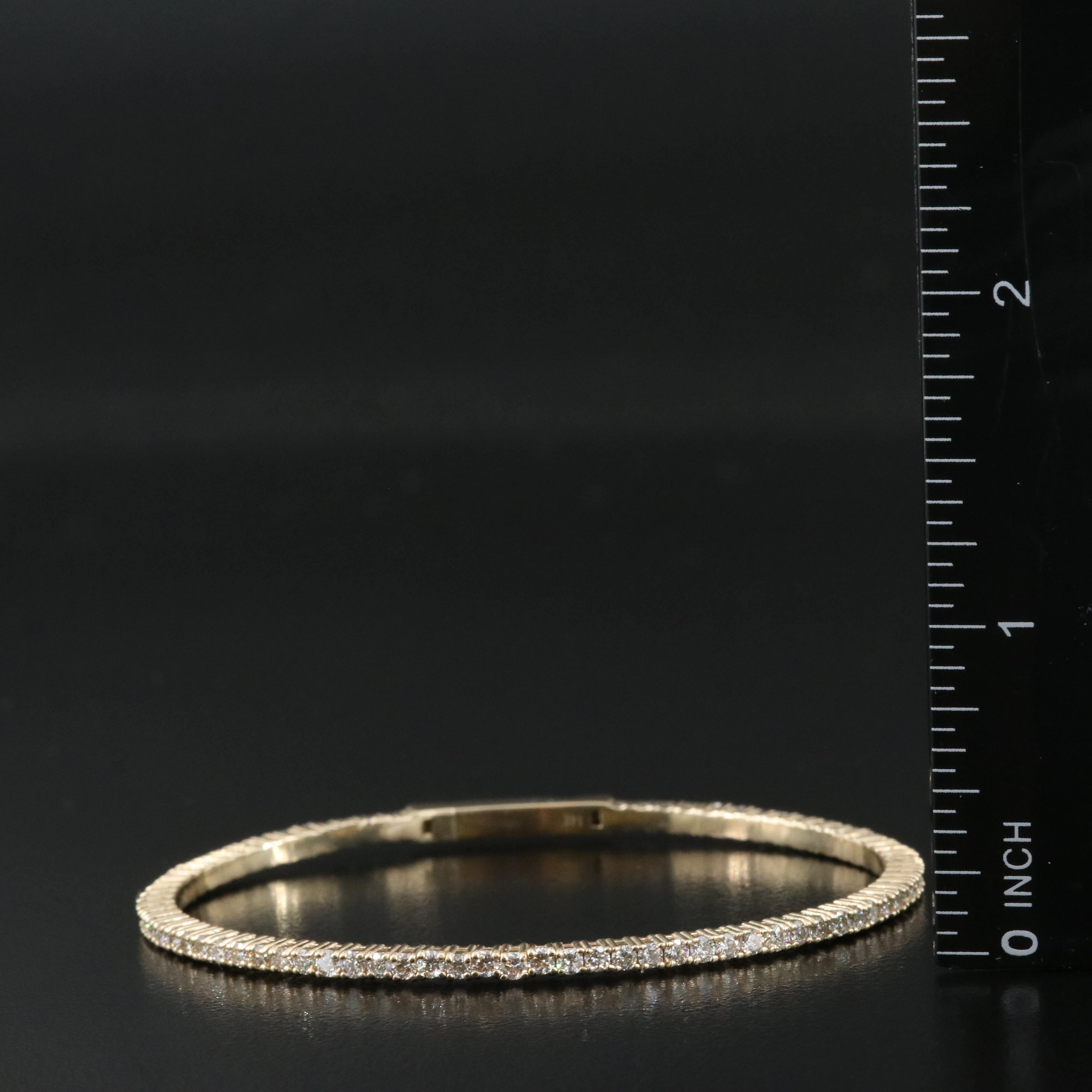 14K 2.66 CTW Diamond Line Bangle