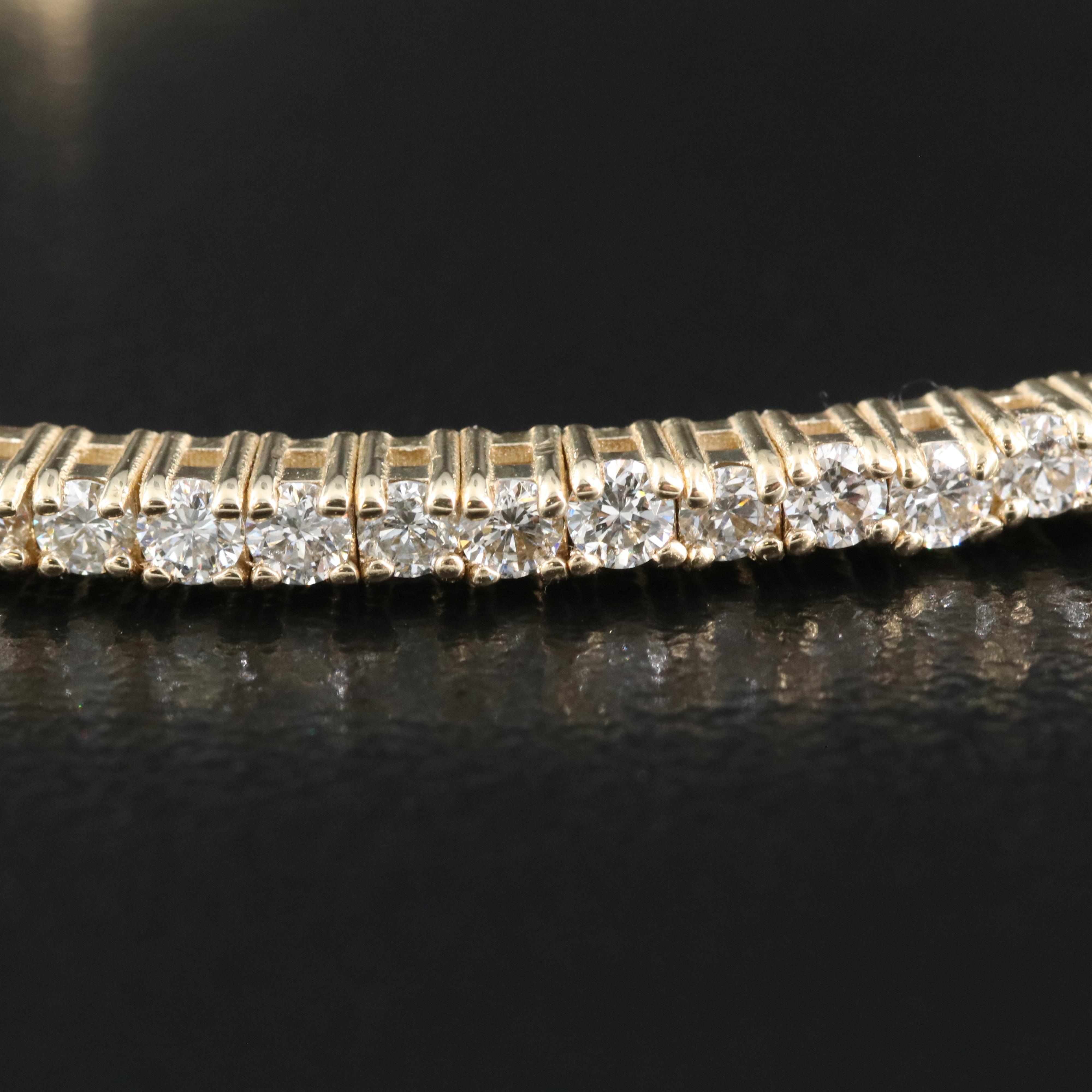 14K 2.66 CTW Diamond Line Bangle