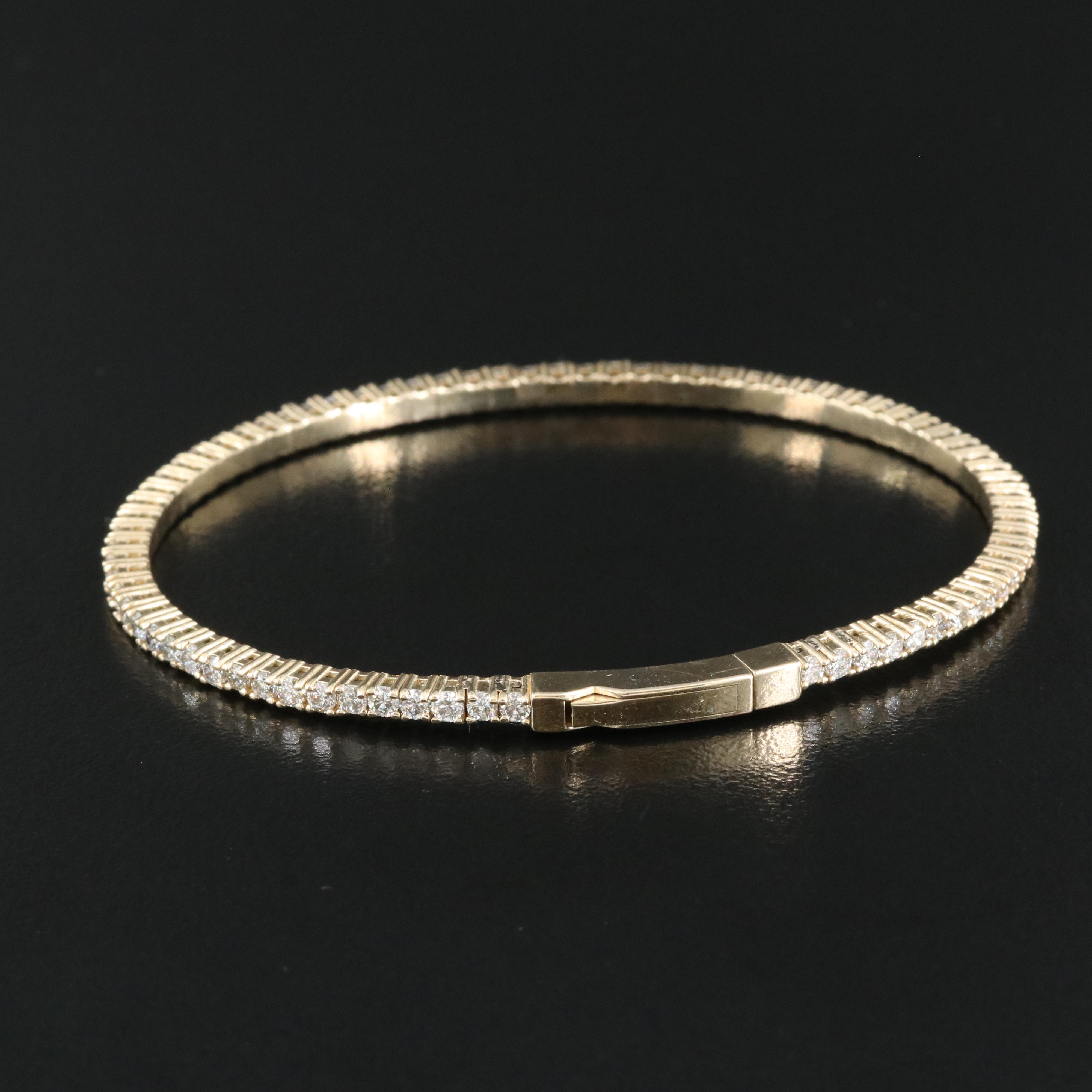 14K 2.66 CTW Diamond Line Bangle