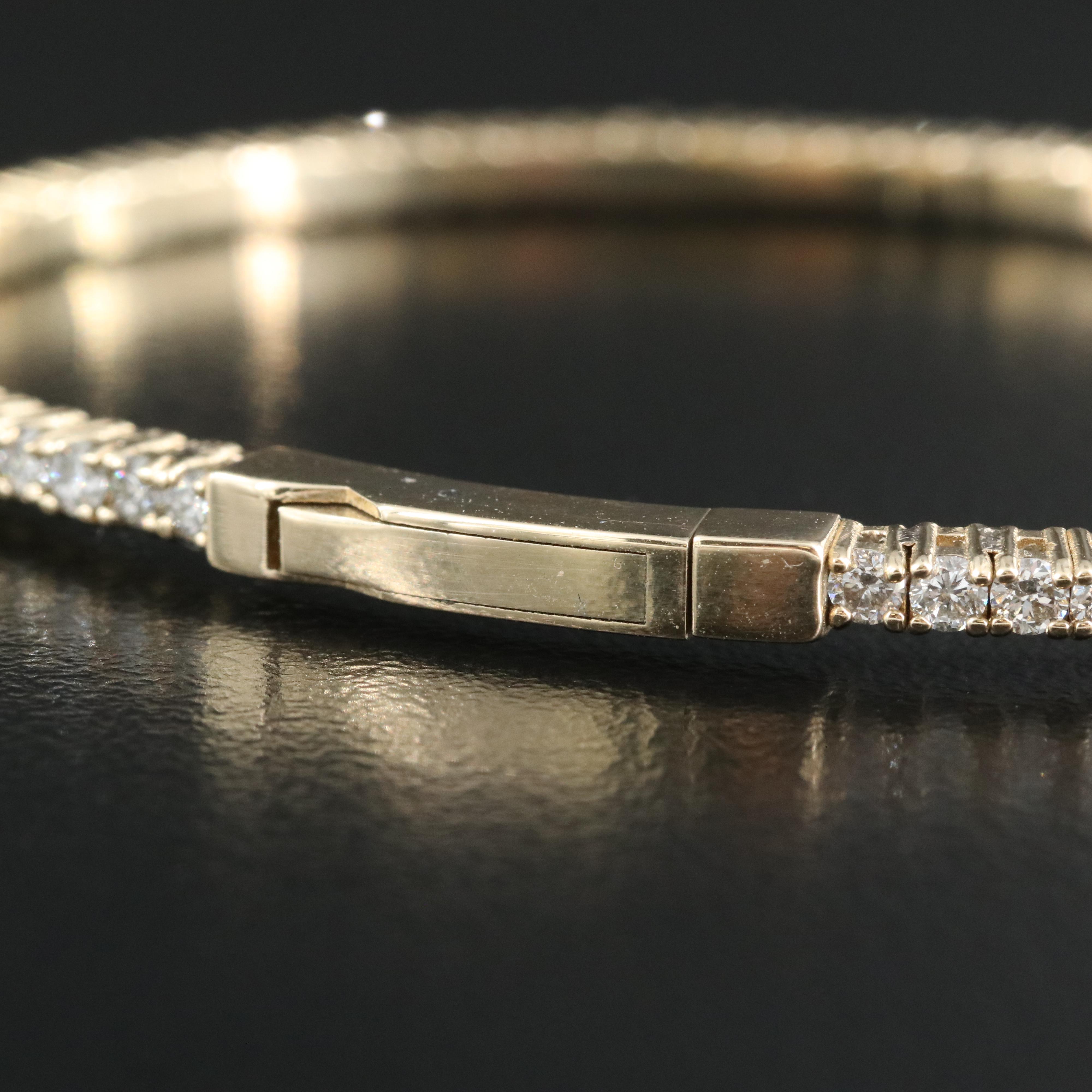 14K 2.66 CTW Diamond Line Bangle