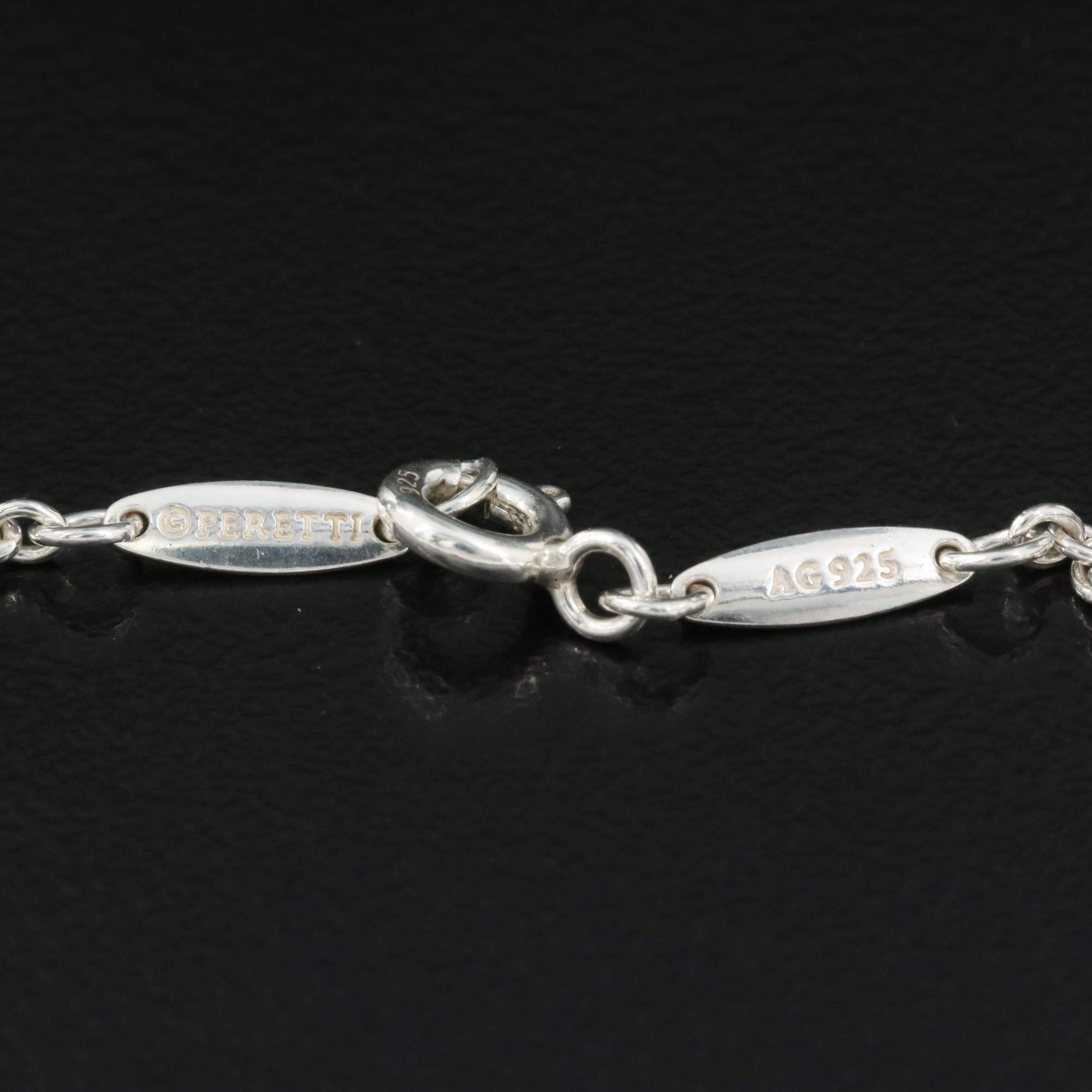 Elsa Peretti for Tiffany & Co. "Open Heart" Sterling Pearl Lariat Necklace