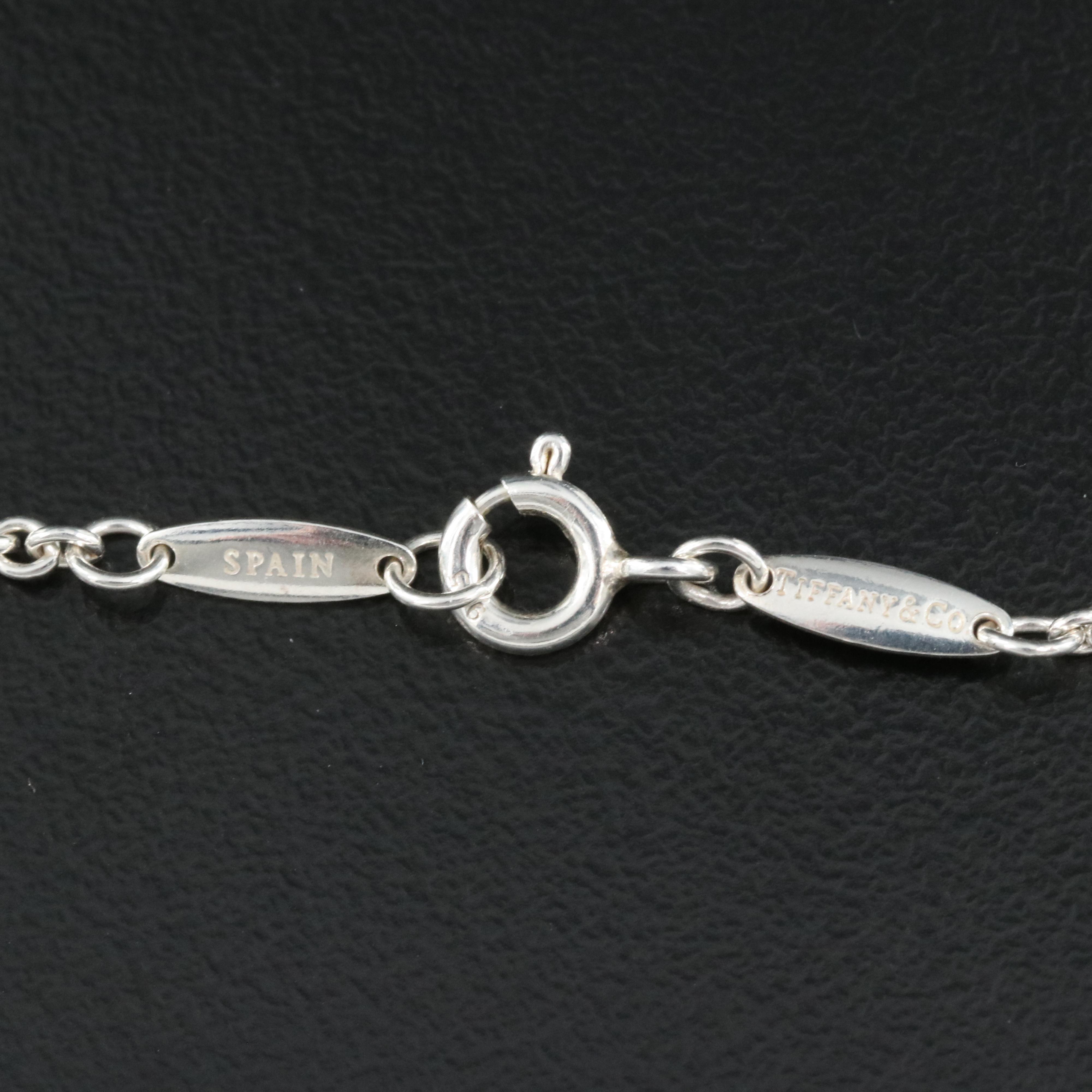 Elsa Peretti for Tiffany & Co. "Open Heart" Sterling Pearl Lariat Necklace