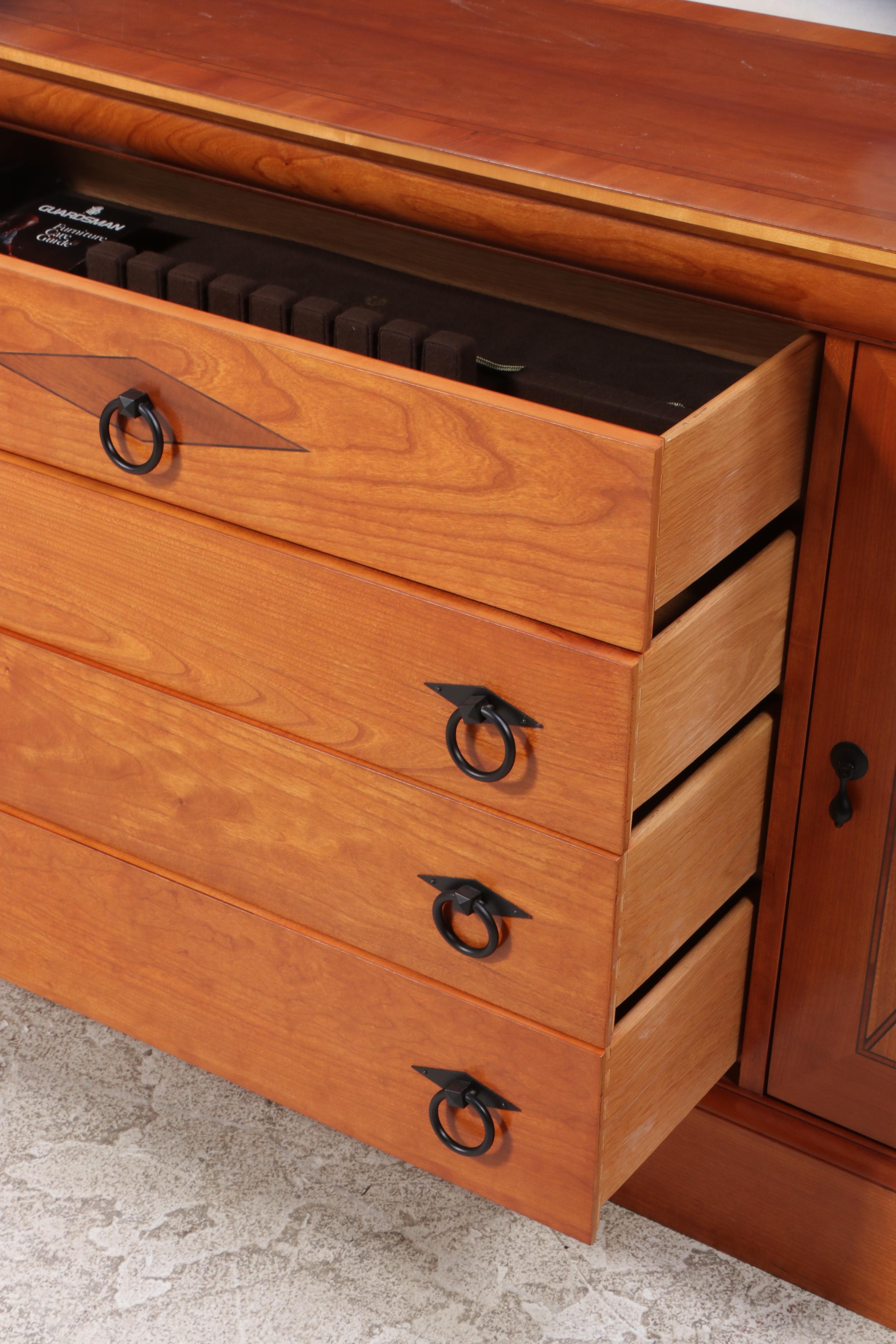 Councill Biedermeier Style Cherrywood and Line-Inlaid Buffet