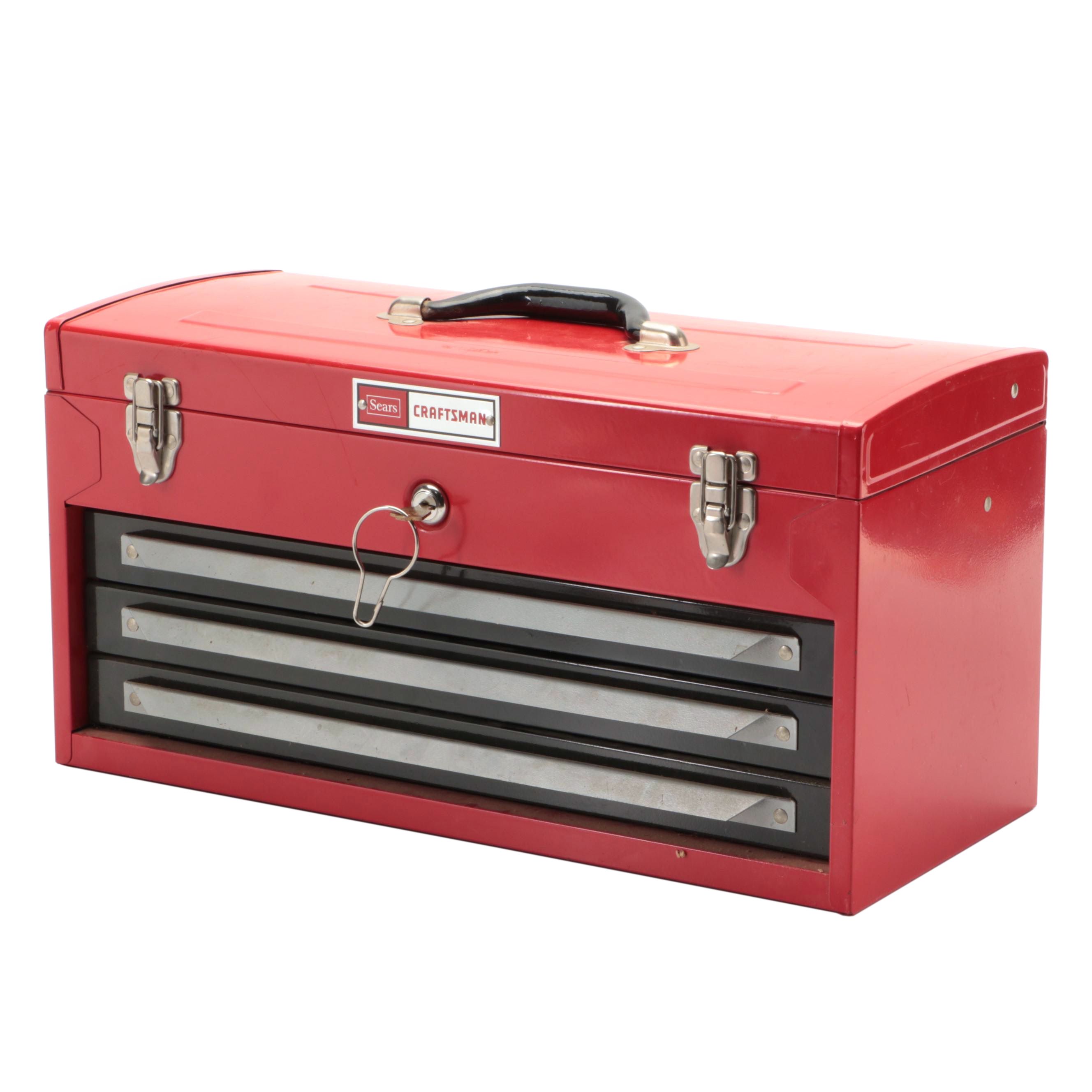 Sears Craftsman Locking Tool Box with Hand Tools