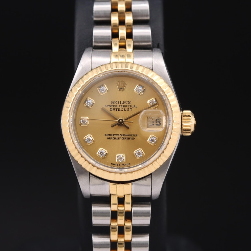 1985 Rolex Oyster Perpetual Datejust 18K and Stainless Steel Wristwatch