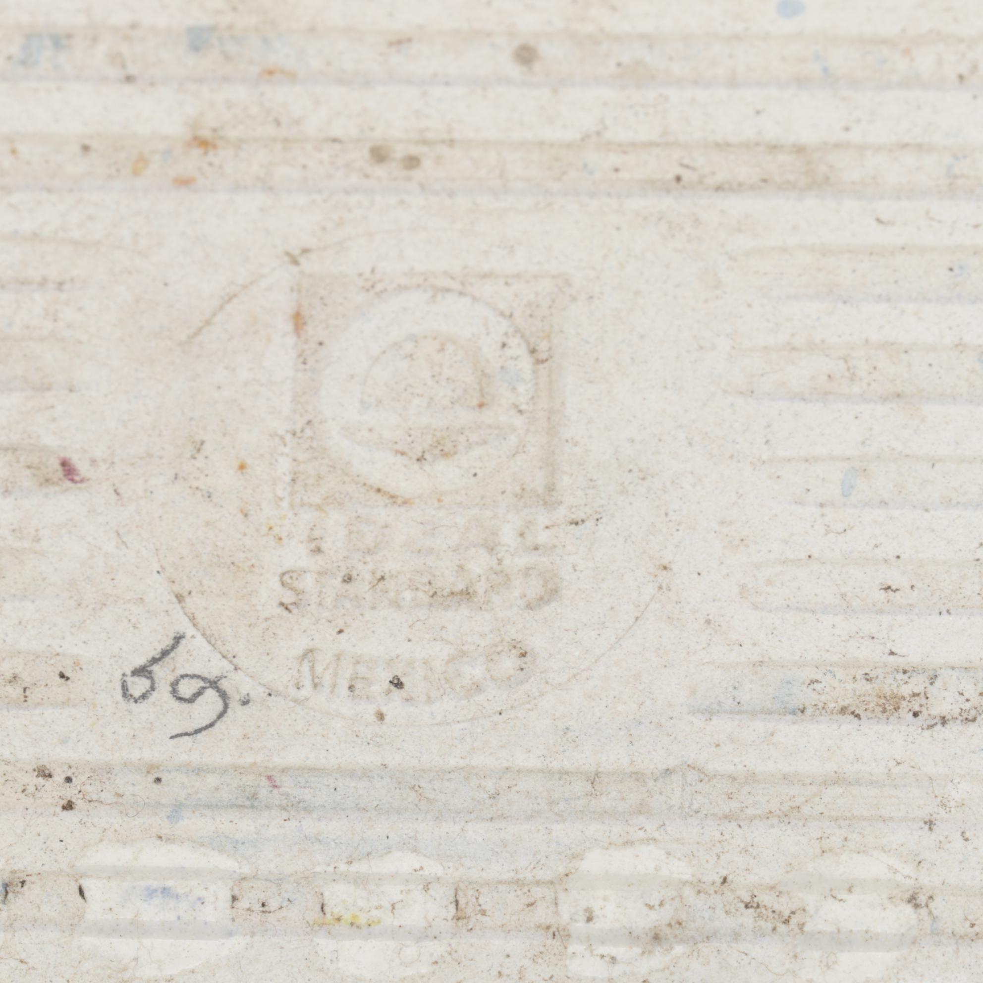 Nelson & Billie "McCoy" Pedestal Planters with Yellow and Blue Glazed Tiles