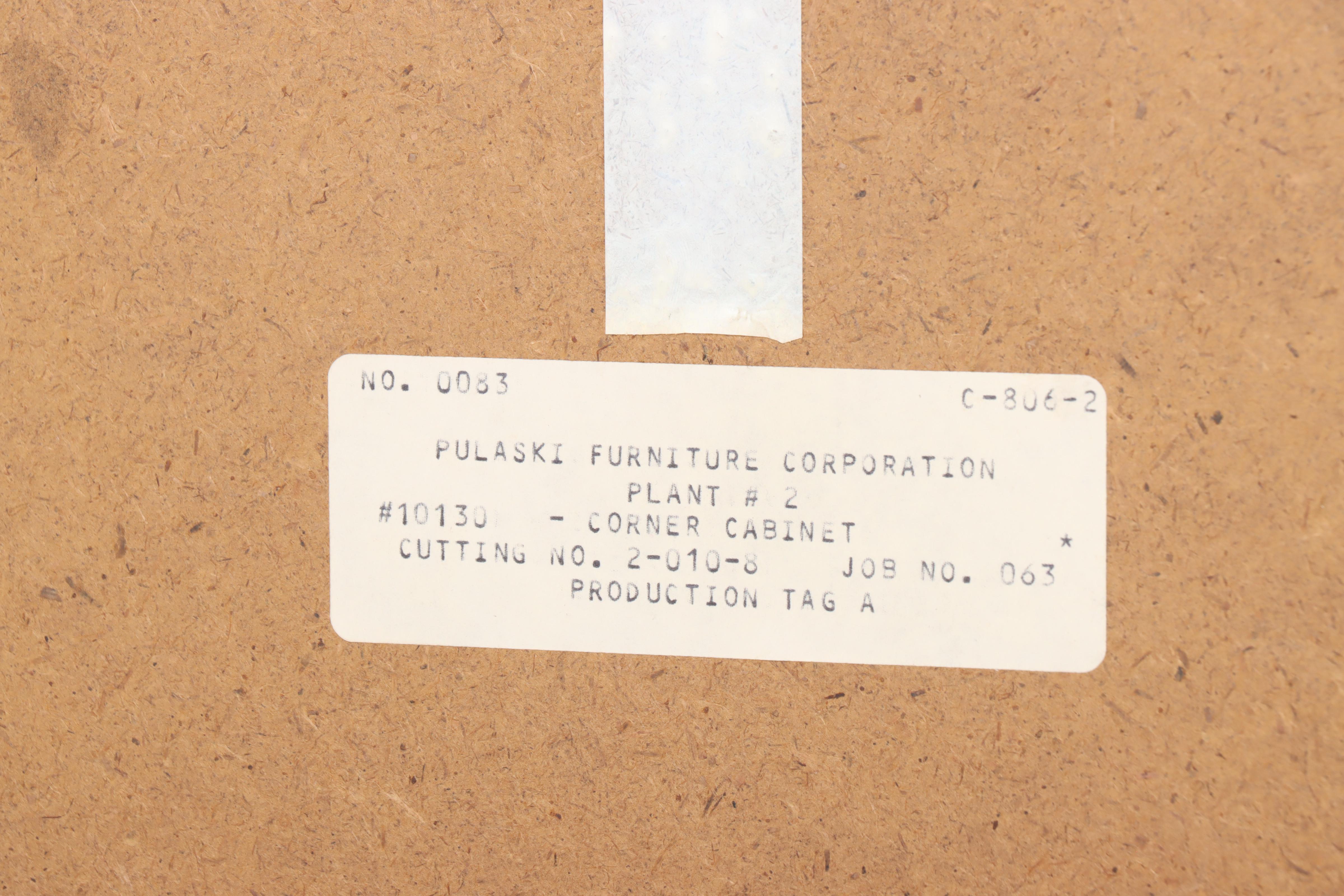 Pulaski Furniture French Provincial Style Corner Cabinet in Oak Finish