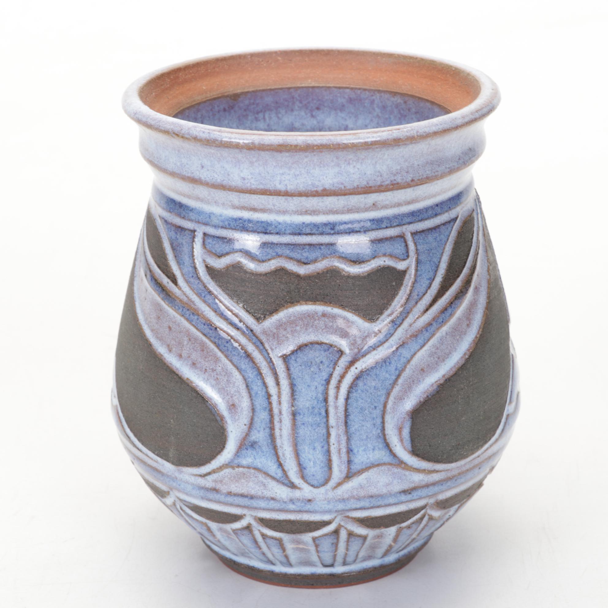 Roseville Silhouette Vase with Larry Allen Art Pottery Vase