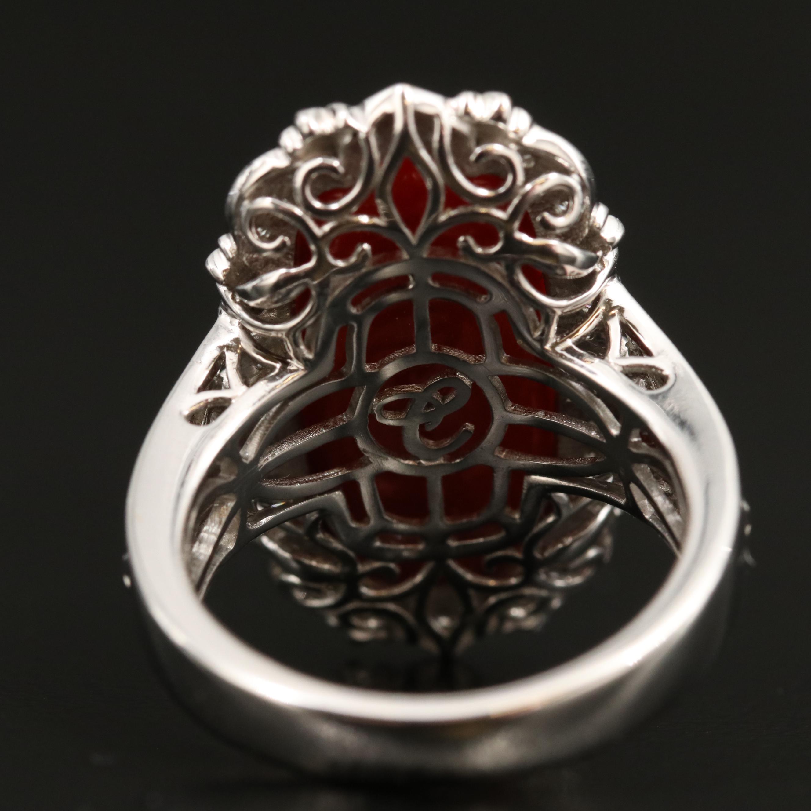 Chromia 18K Coral and Diamond Ring