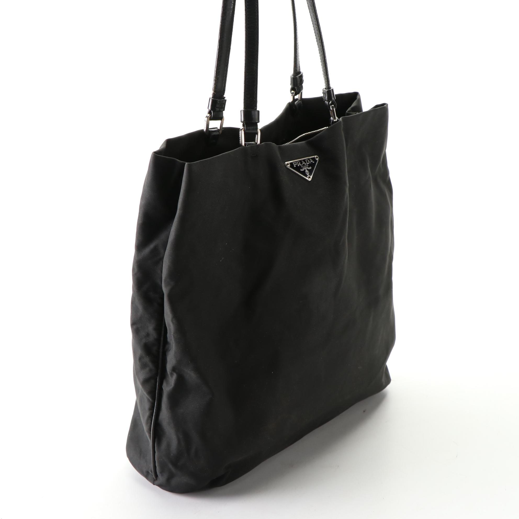 Prada Nylon Tessuto and Leather Tote
