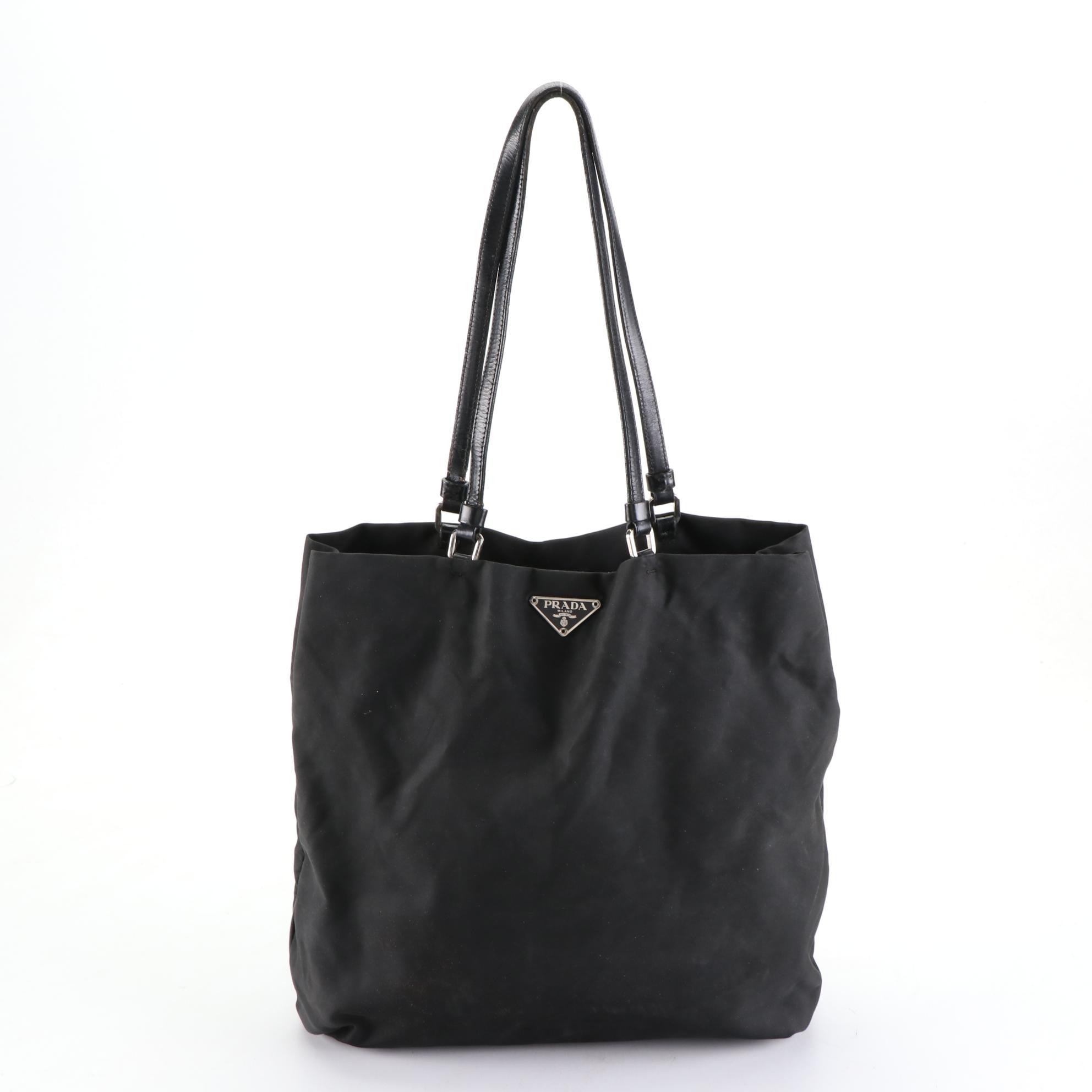 Prada Nylon Tessuto and Leather Tote