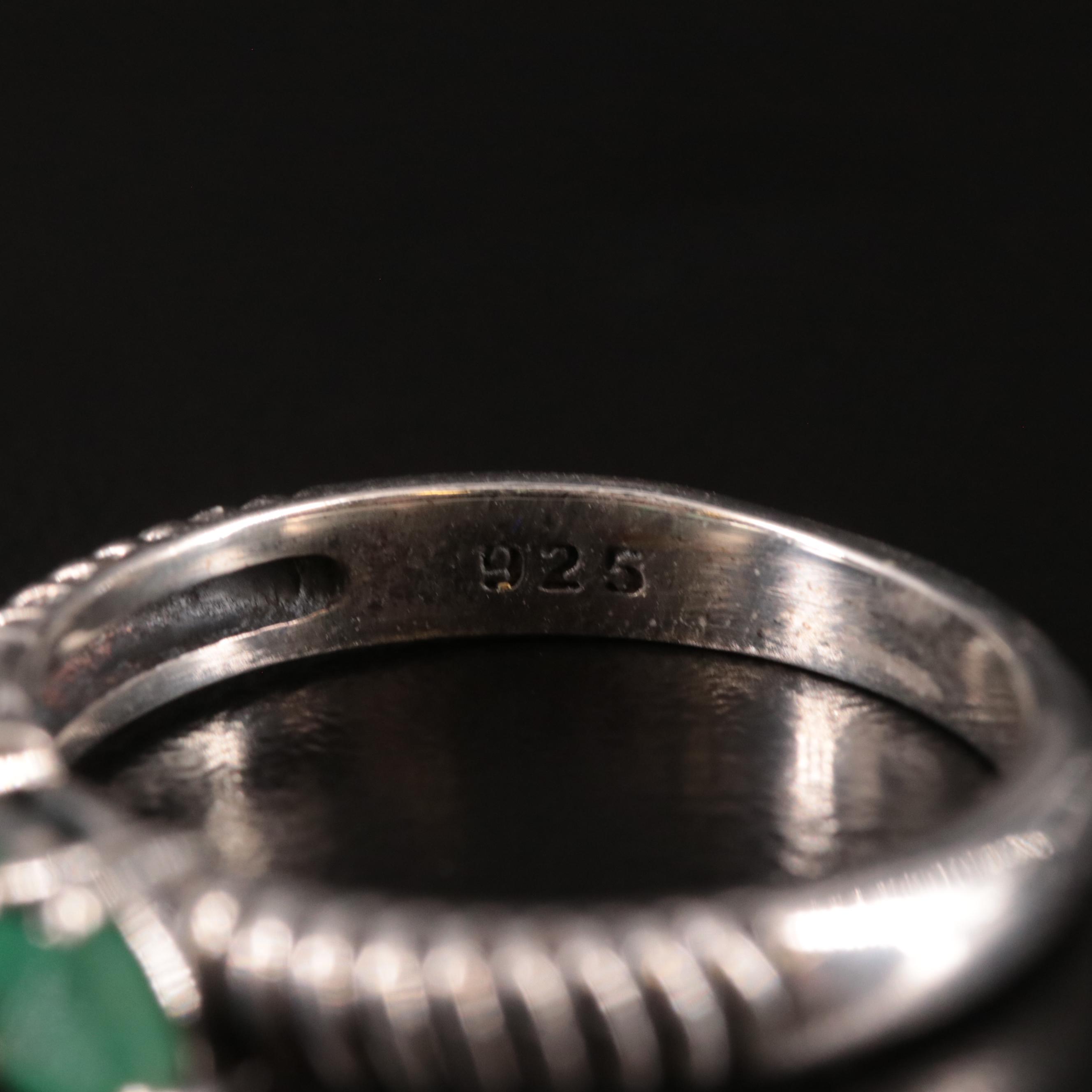 Sterling Emerald Band