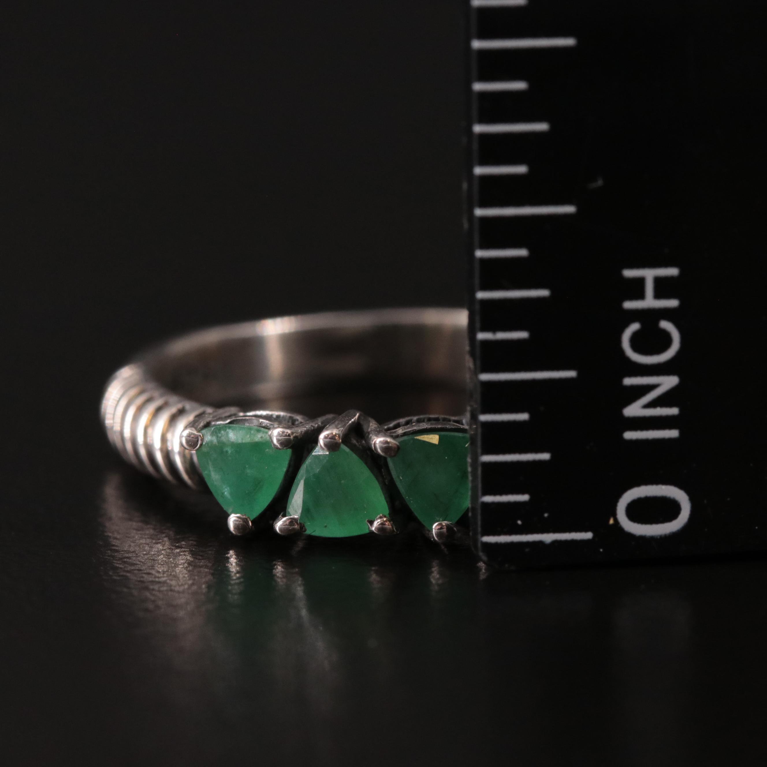Sterling Emerald Band