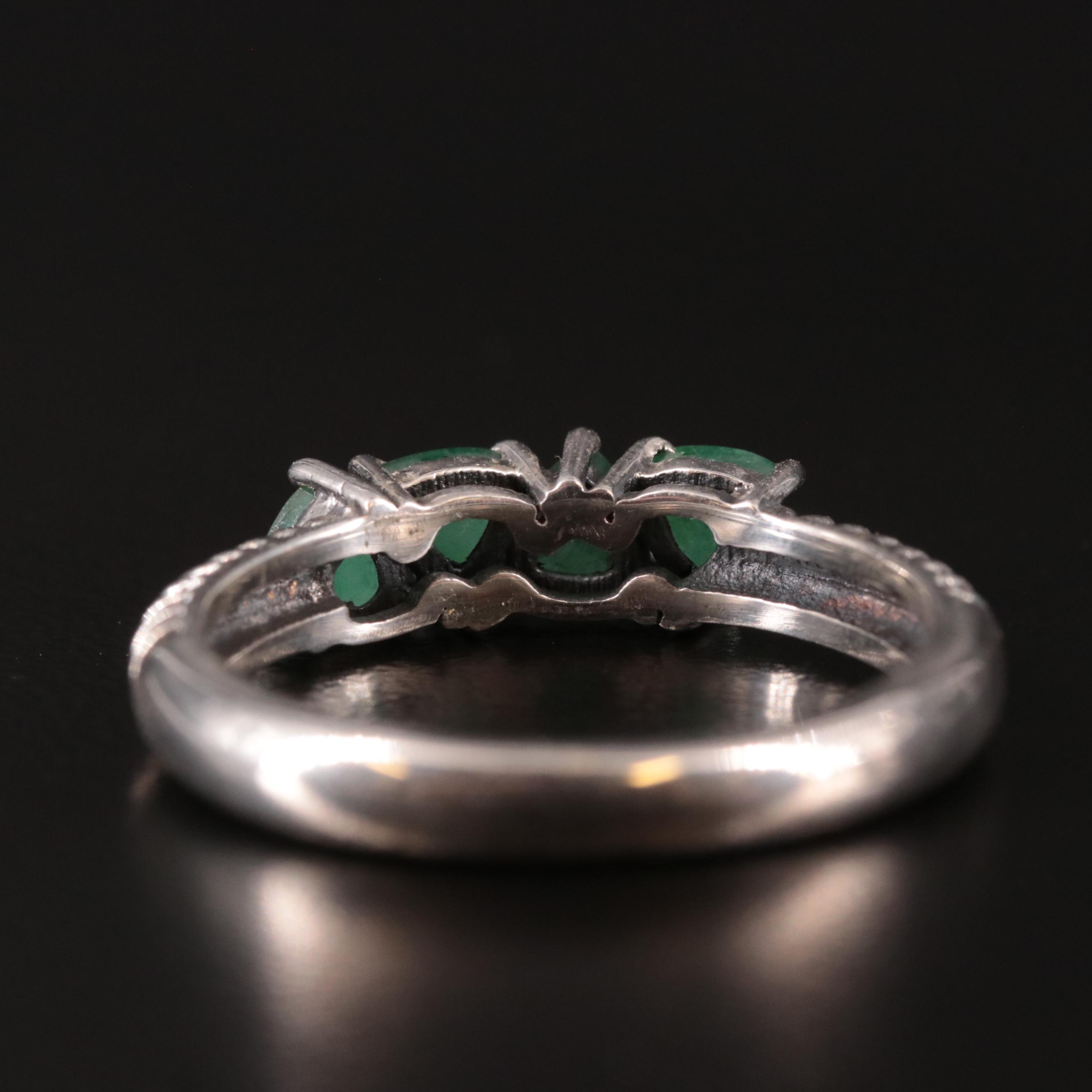 Sterling Emerald Band