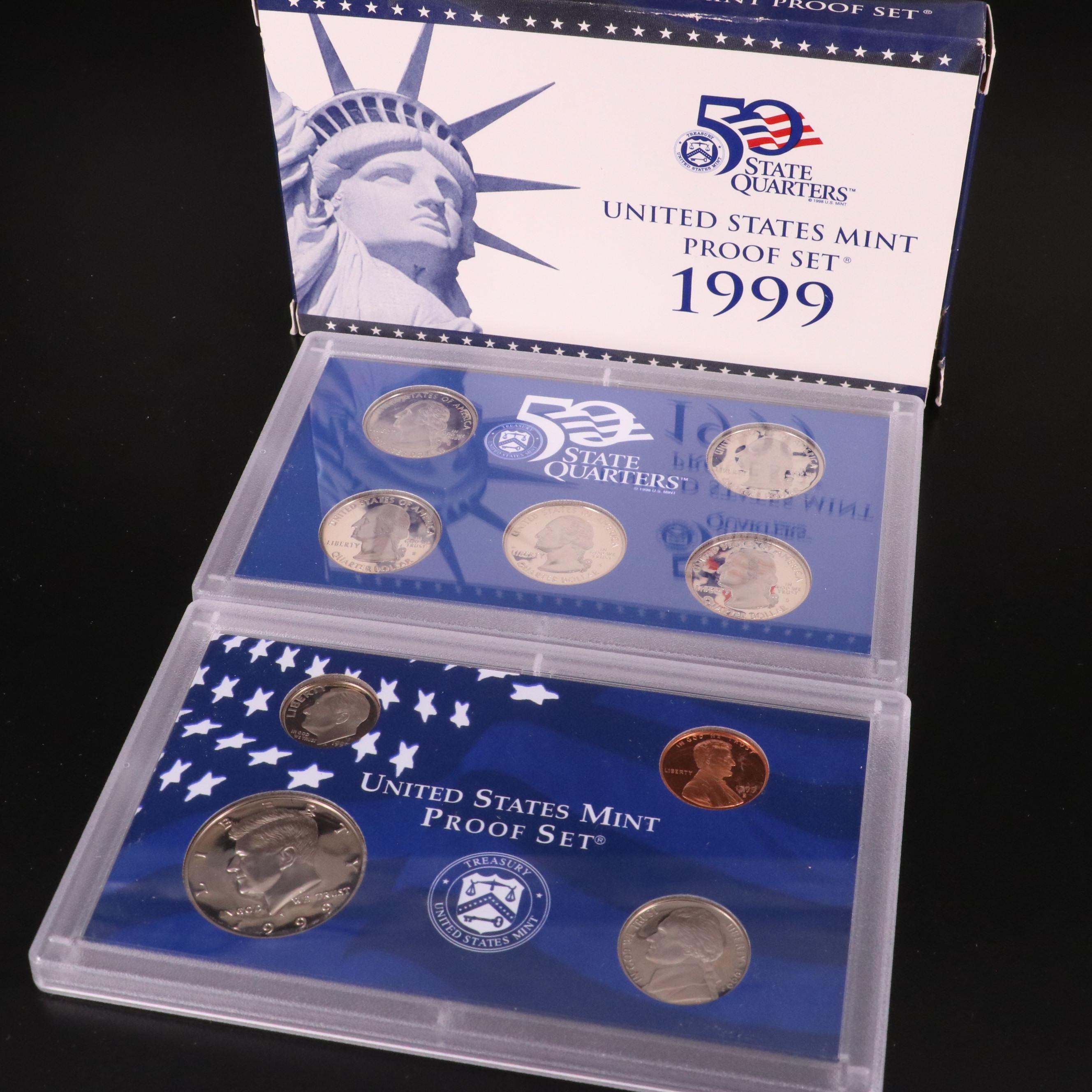 Ten Different U.S. Mint Proof Sets, 1999–2008