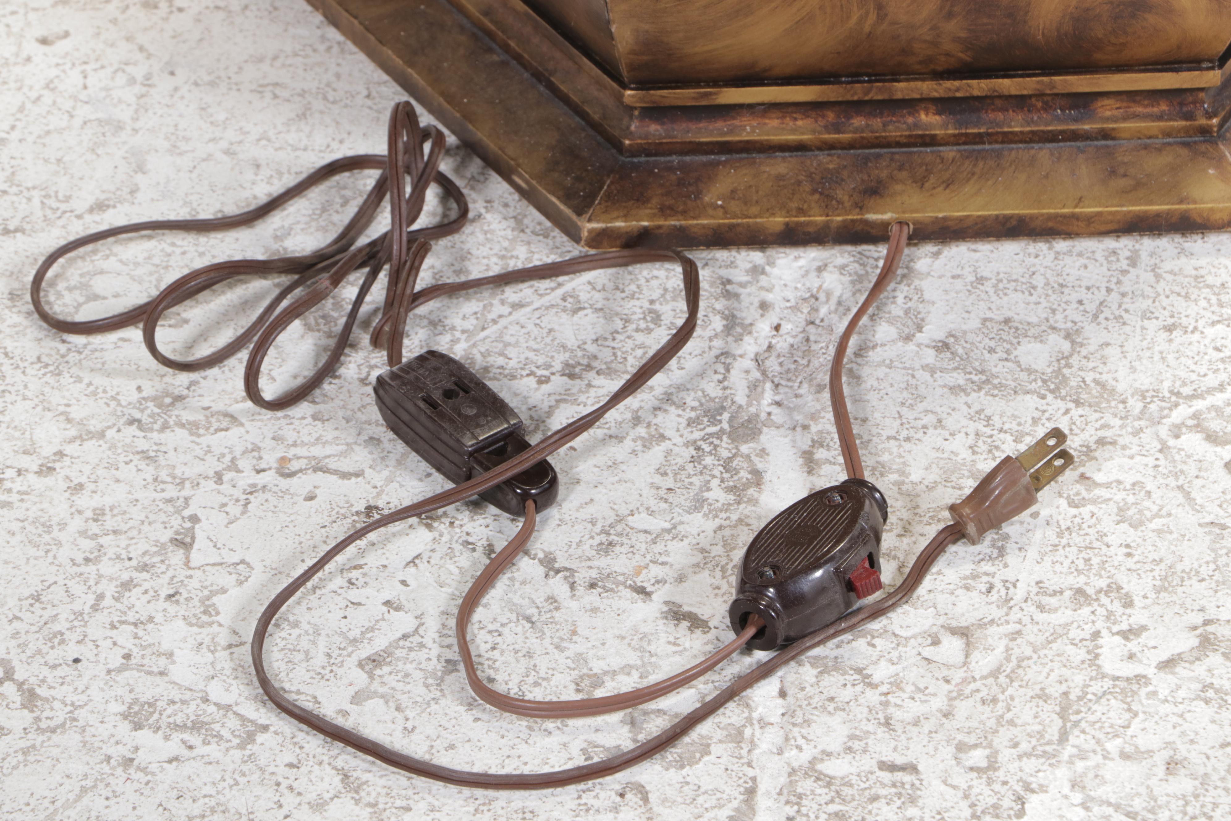 Mottled Gold Finish Illuminated Display Cabinet